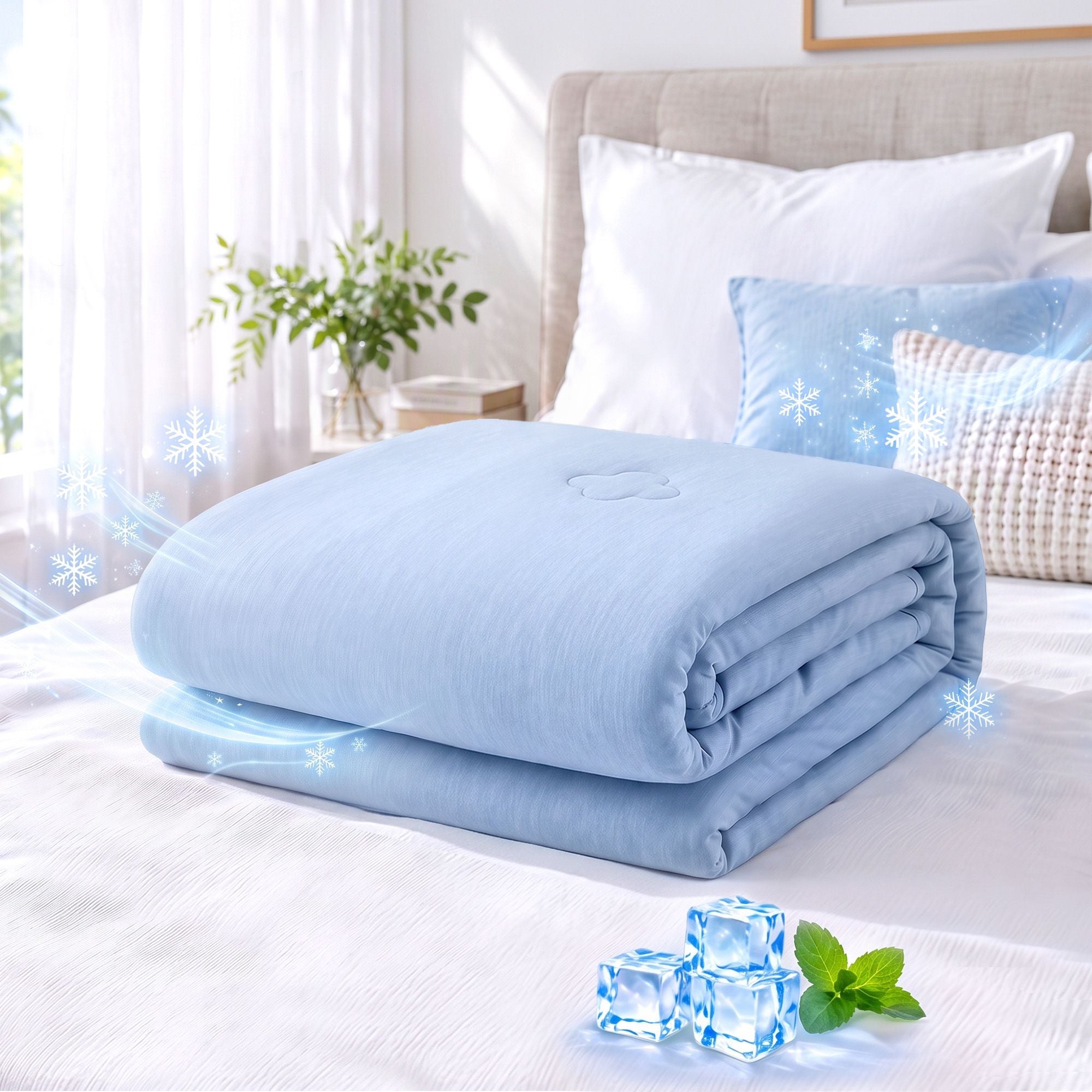 Giselle Cooling Blanket 140cm x 210cm Single Summer Quilt Sleepers Double Sided Bedworld
