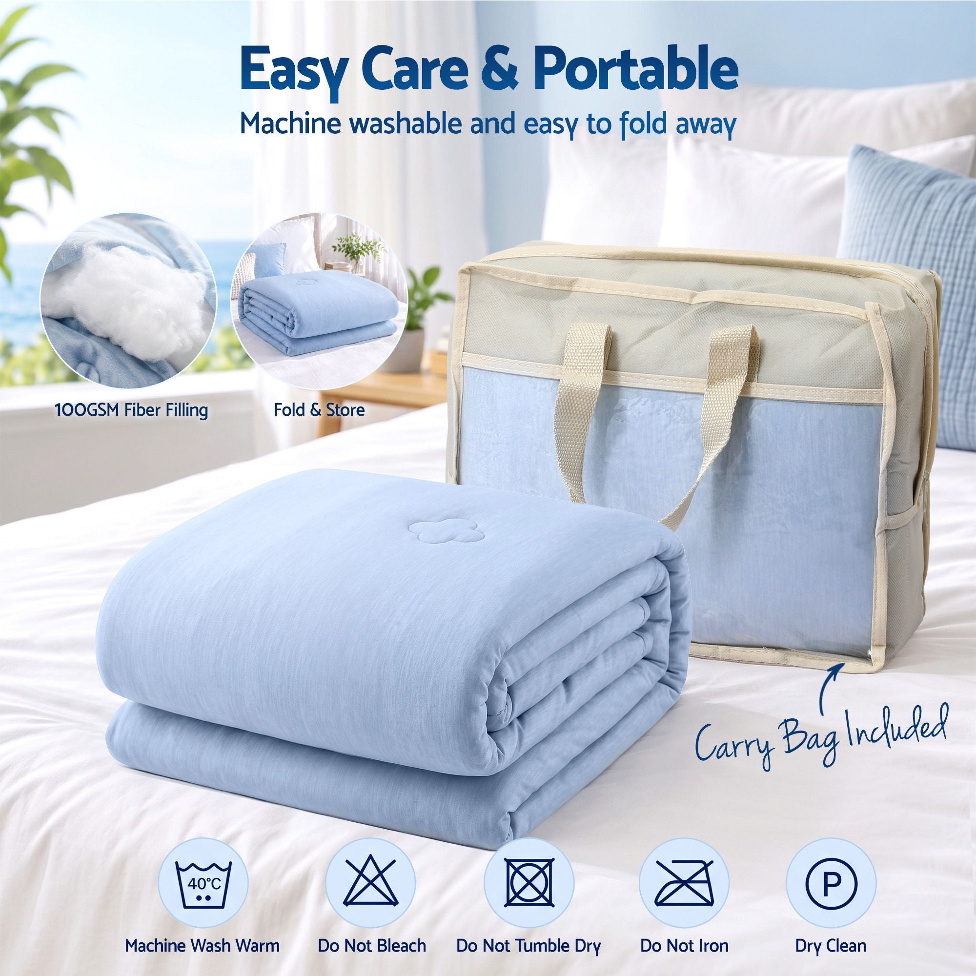 Giselle Cooling Blanket 140cm x 210cm Single Summer Quilt Sleepers Double Sided Bedworld