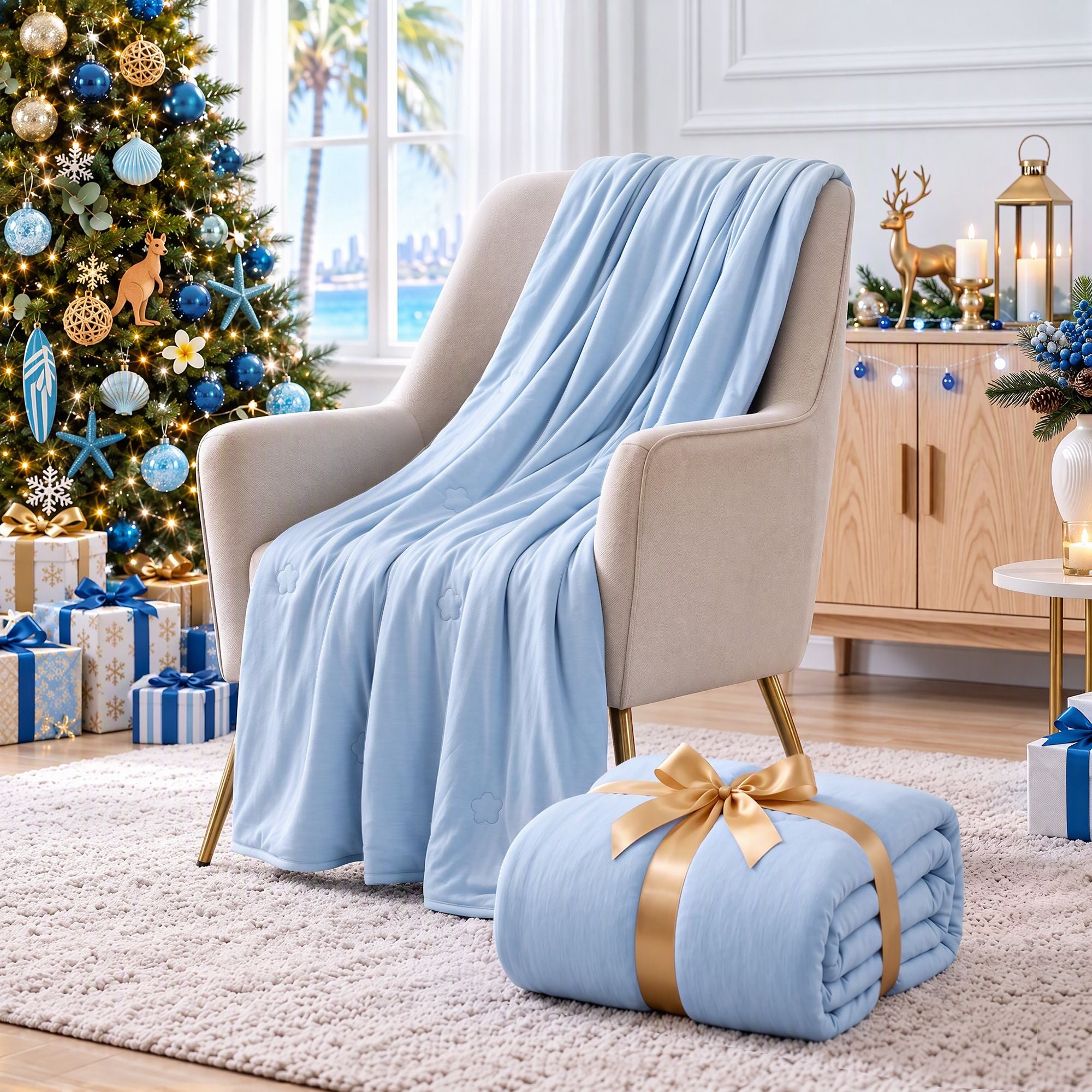 Giselle Cooling Blanket 140cm x 210cm Single Summer Quilt Sleepers Double Sided Bedworld
