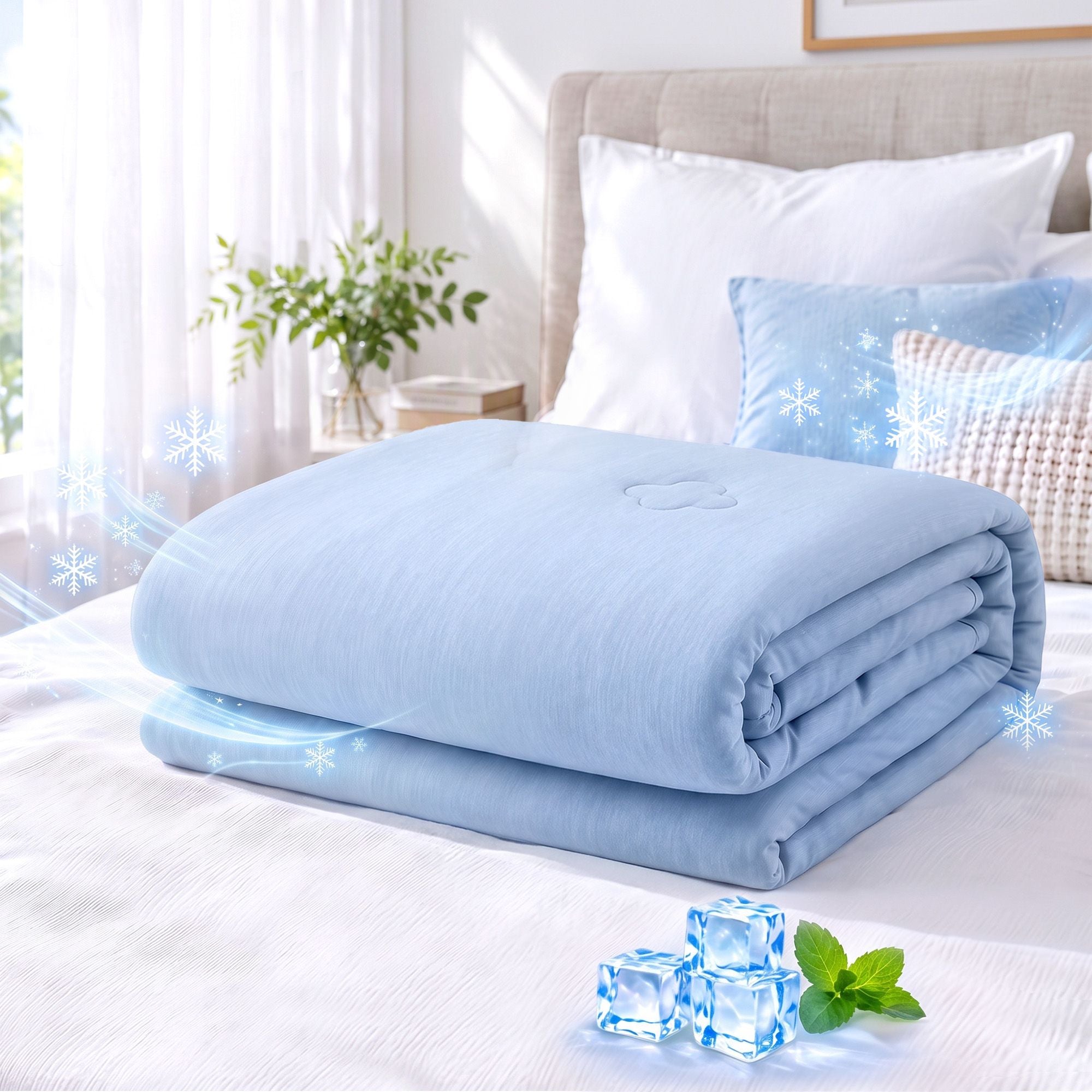 Giselle Cooling Blanket Double 180 x 210cm Summer Quilt Lightweight Hot Sleepers Bedworld