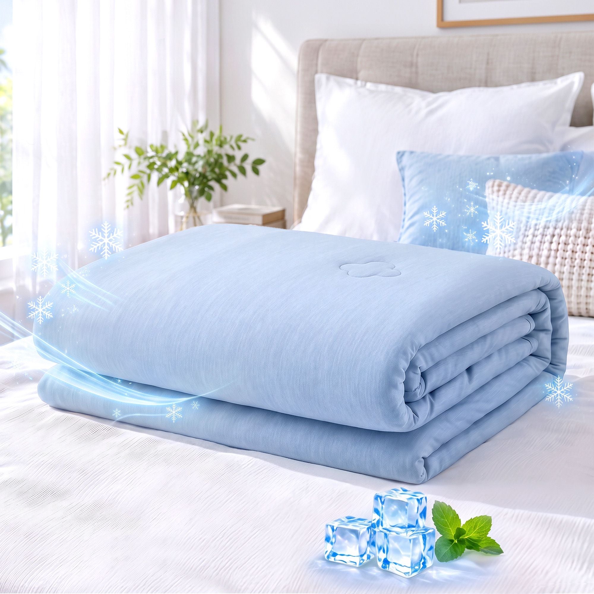 Giselle Cooling Blanket 210cm x 210cm Queen Summer Quilt Sleepers Double Sided Bedworld
