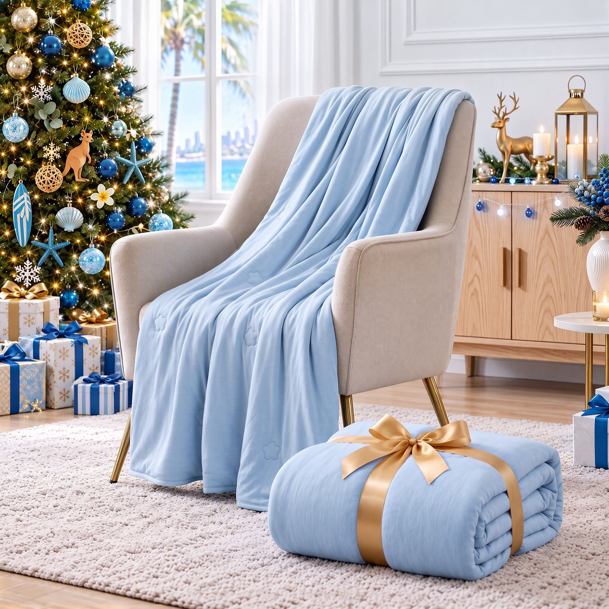 Giselle Cooling Blanket 210cm x 210cm Queen Summer Quilt Sleepers Double Sided Bedworld