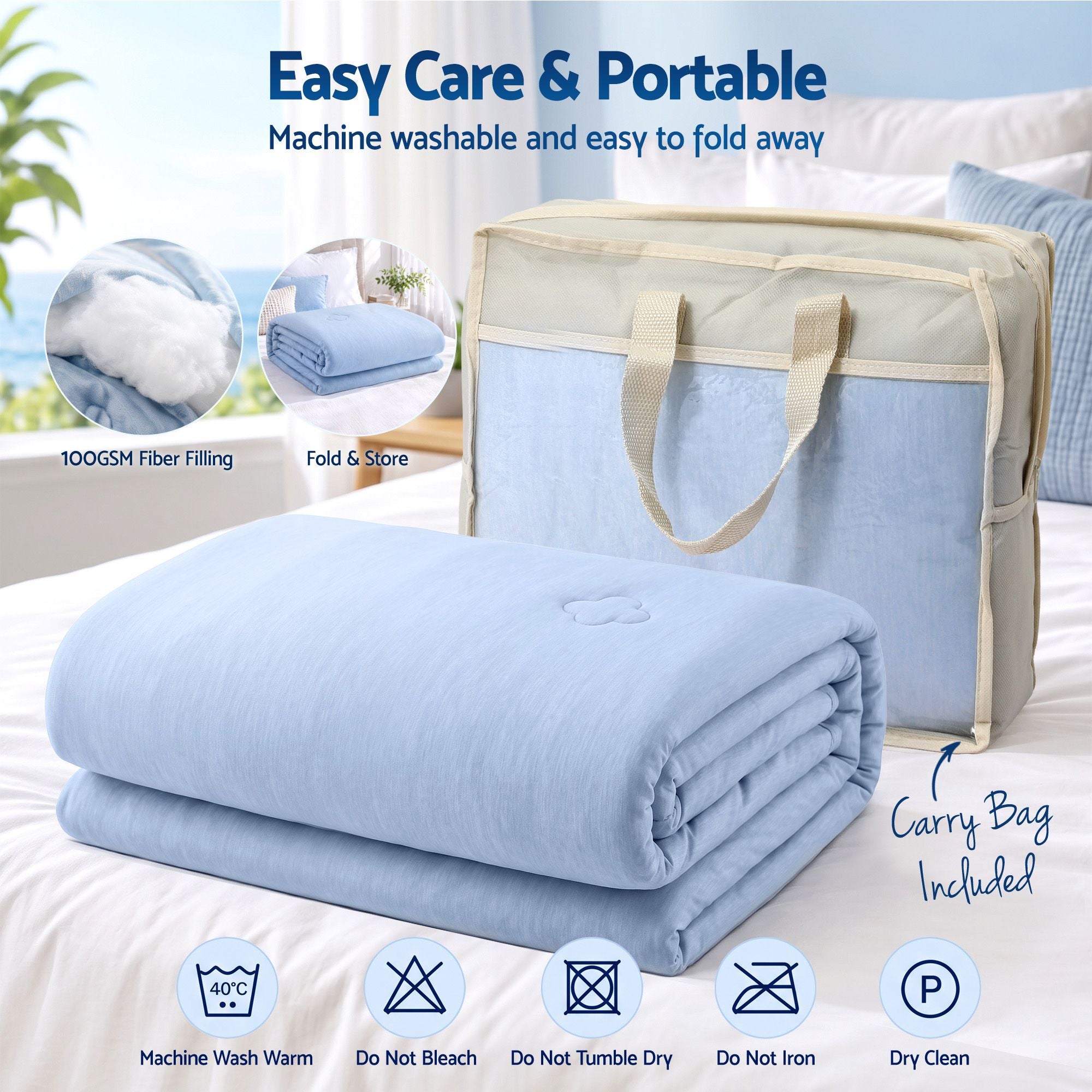 Giselle Cooling Blanket 240cm x 210cm King Summer Quilt Sleepers Double Sided Bedworld