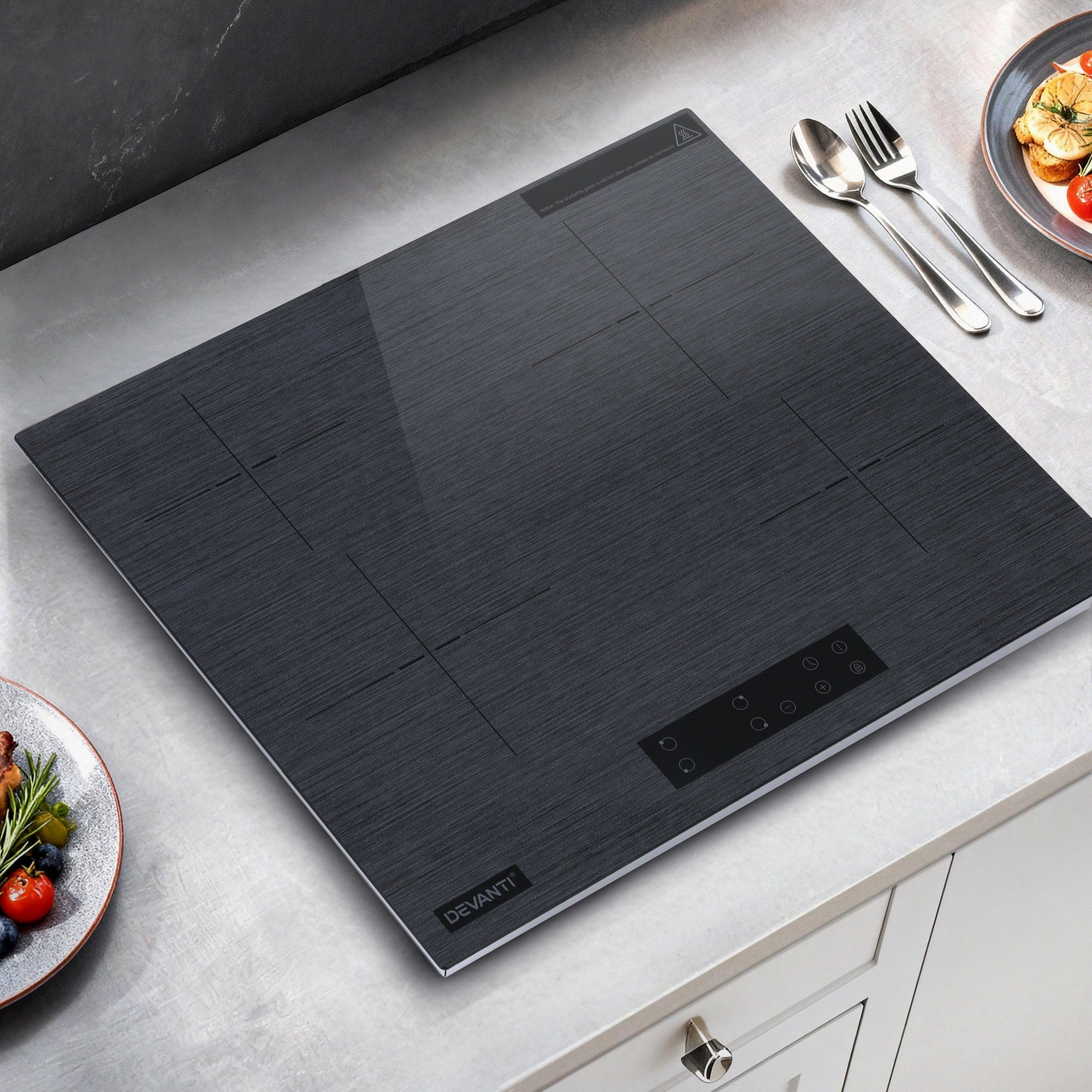 Devanti Electric Ceramic Cooktop 60cm Touch Control Grey