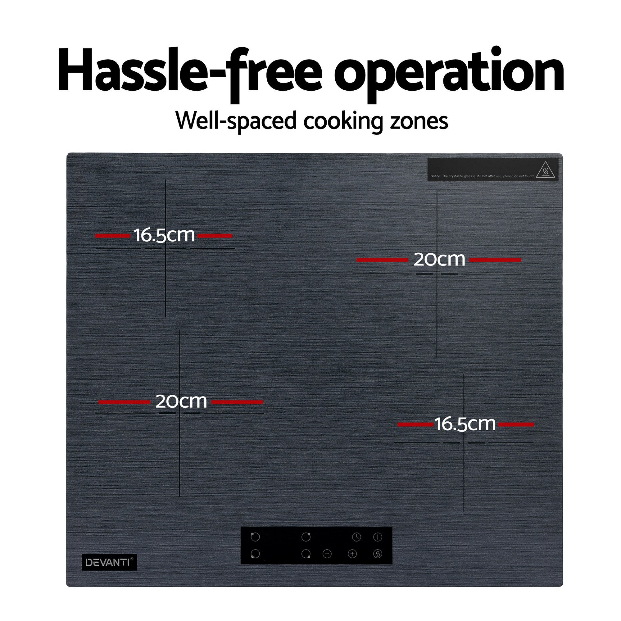 Devanti Electric Ceramic Cooktop 60cm Touch Control Grey