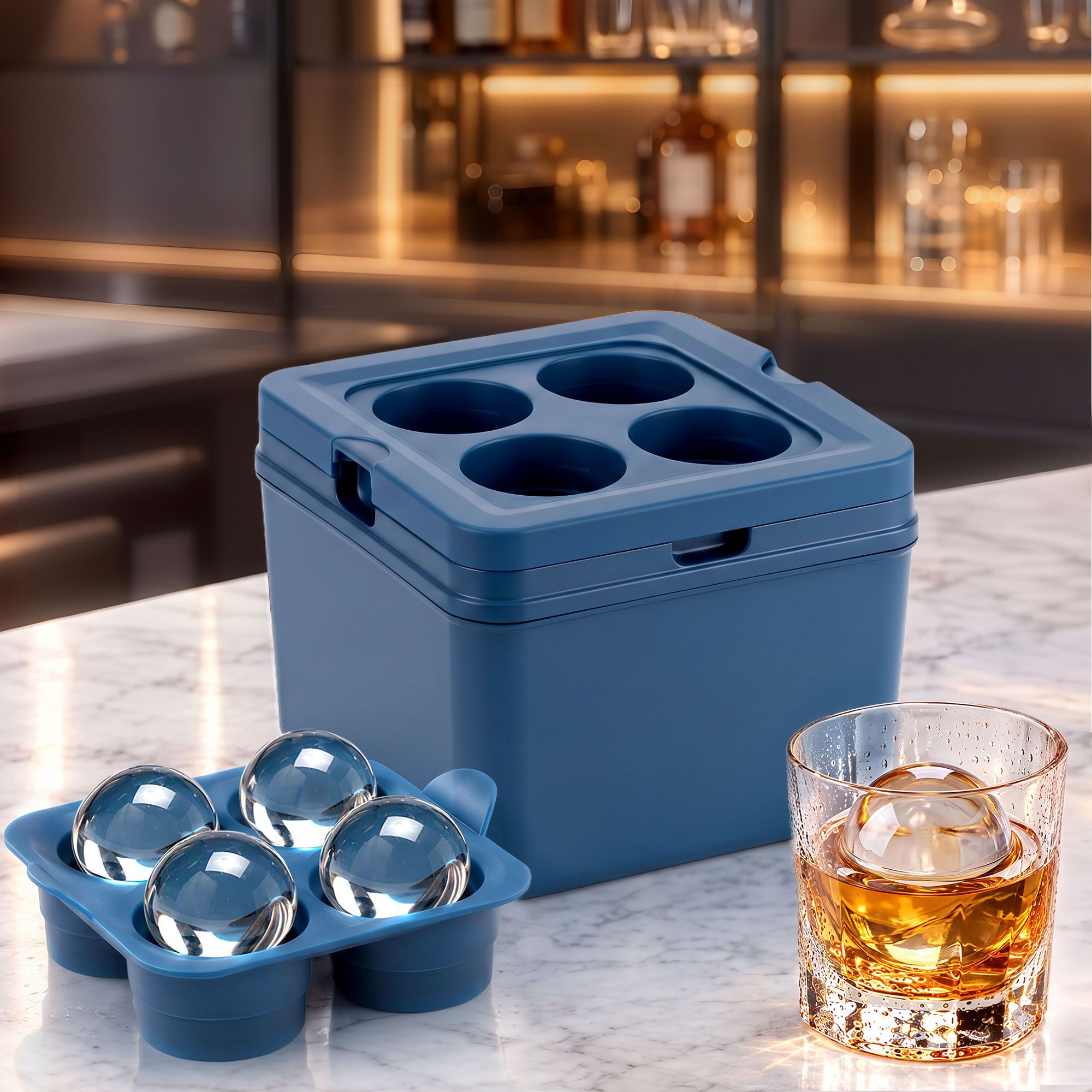 Artiss 5cm Clear Ice Mold Large Sphere Ice Ball Tray for Whiskey Bedworld