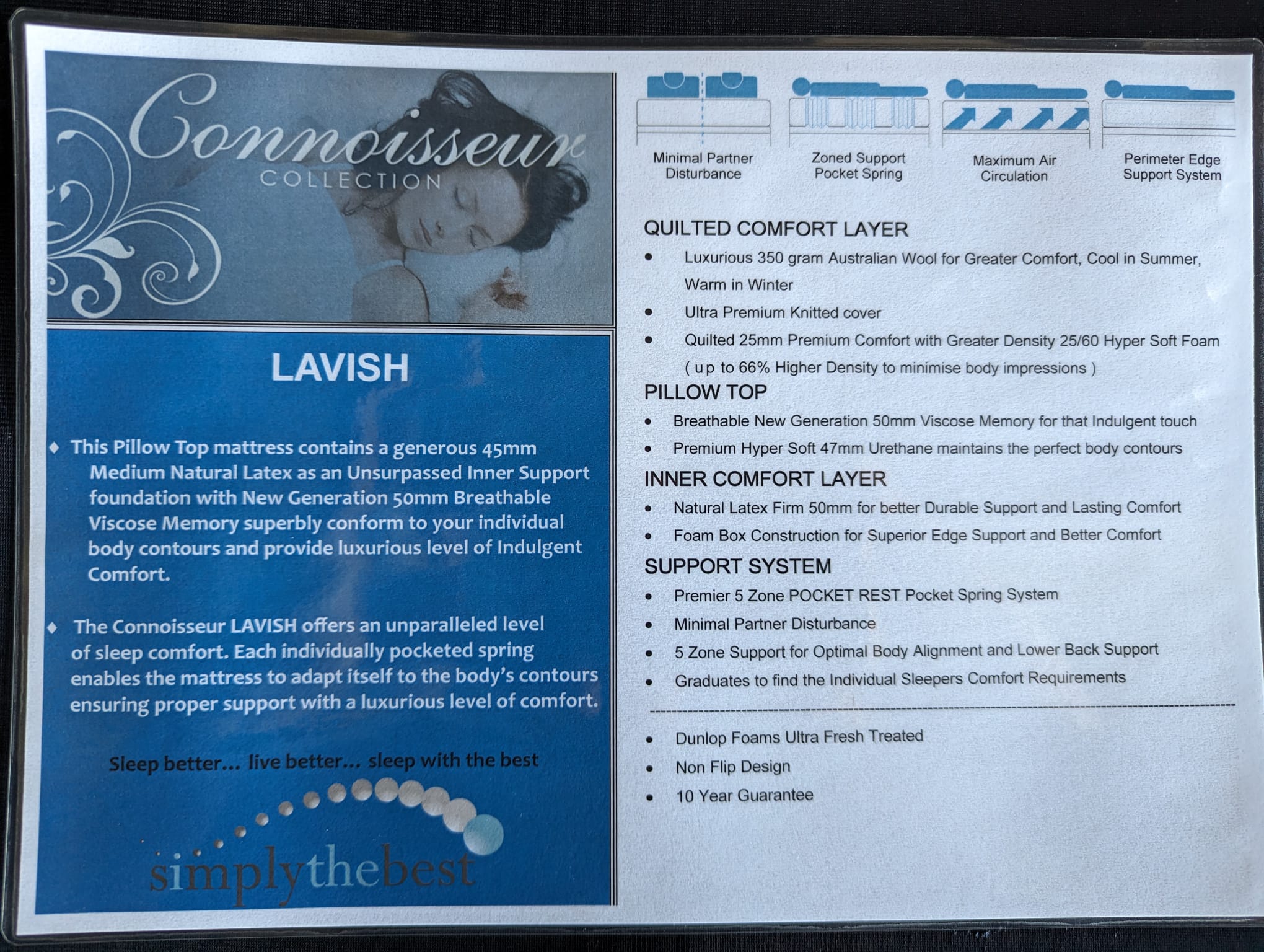 Connoisseur Lavish Plush Mattress details - SIMPLY THE BEST