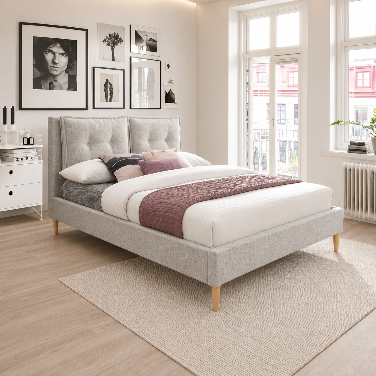 Telford Double Bed Frame & Posture Care Pillow Top Double Mattress Imported