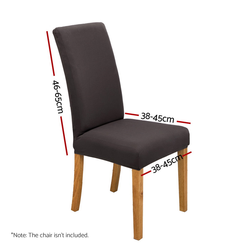 Dark grey spandex dining chair slipcover, high back and seat with sizing range