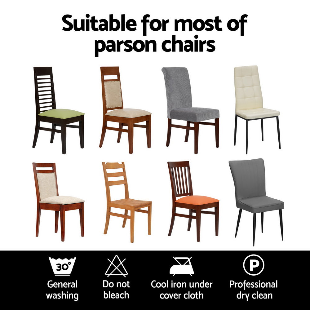 Set of dark grey spandex chair slipcovers for most parson chairs, stretch design