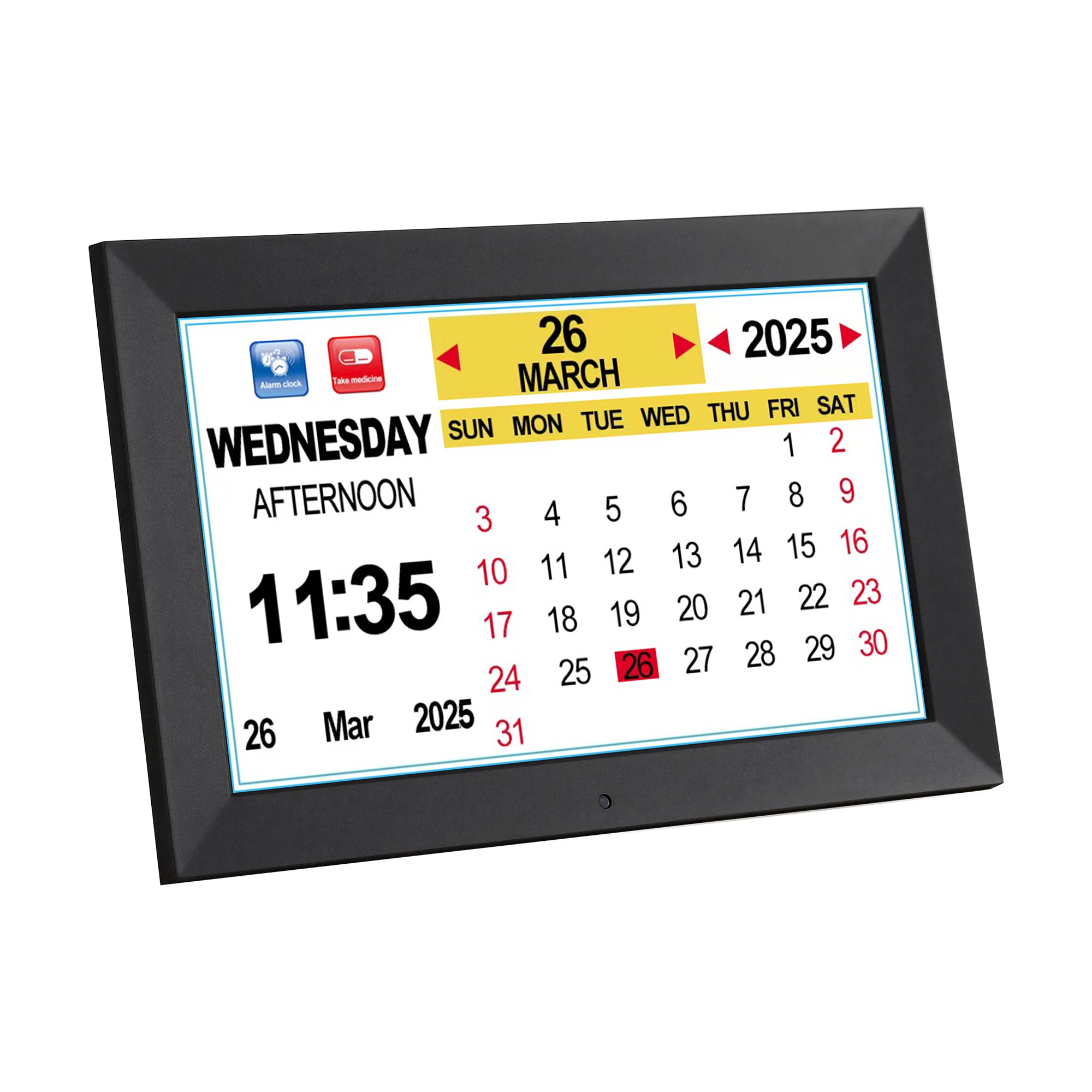Artiss 10 Digital Day Clock Alarm Calendar Dementia Date Week Desk Clocks Black