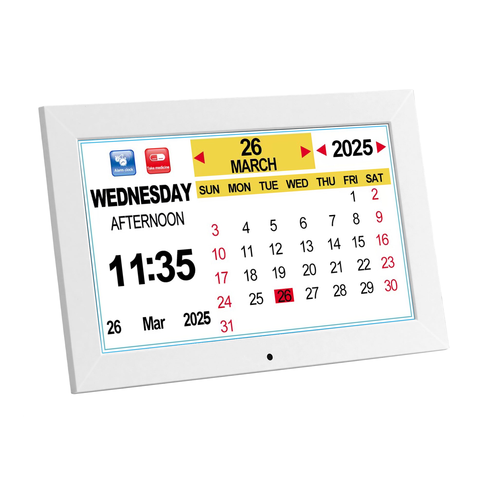 Artiss 10 Digital Day Clock Alarm Calendar Dementia Date Week Desk Clocks White