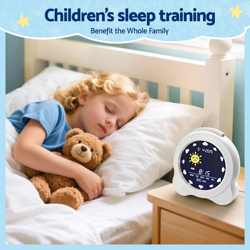Artiss 3.8" Digital Day Clock Calendar Alarm LCD Display White Bedworld