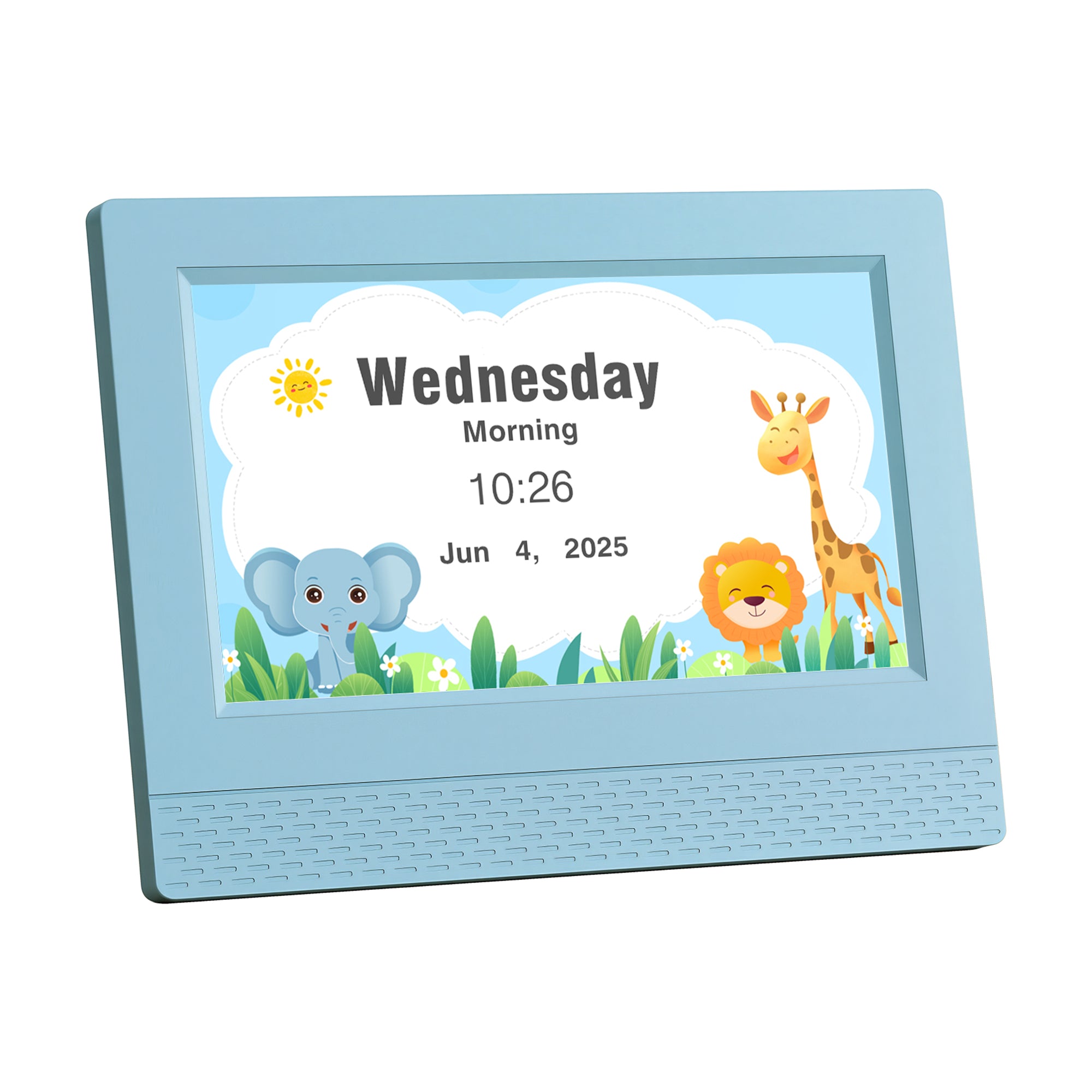 Artiss 7" Digital Day Clock Calendar Alarm LCD Children Sleep Trainer Clocks Blue Bedworld