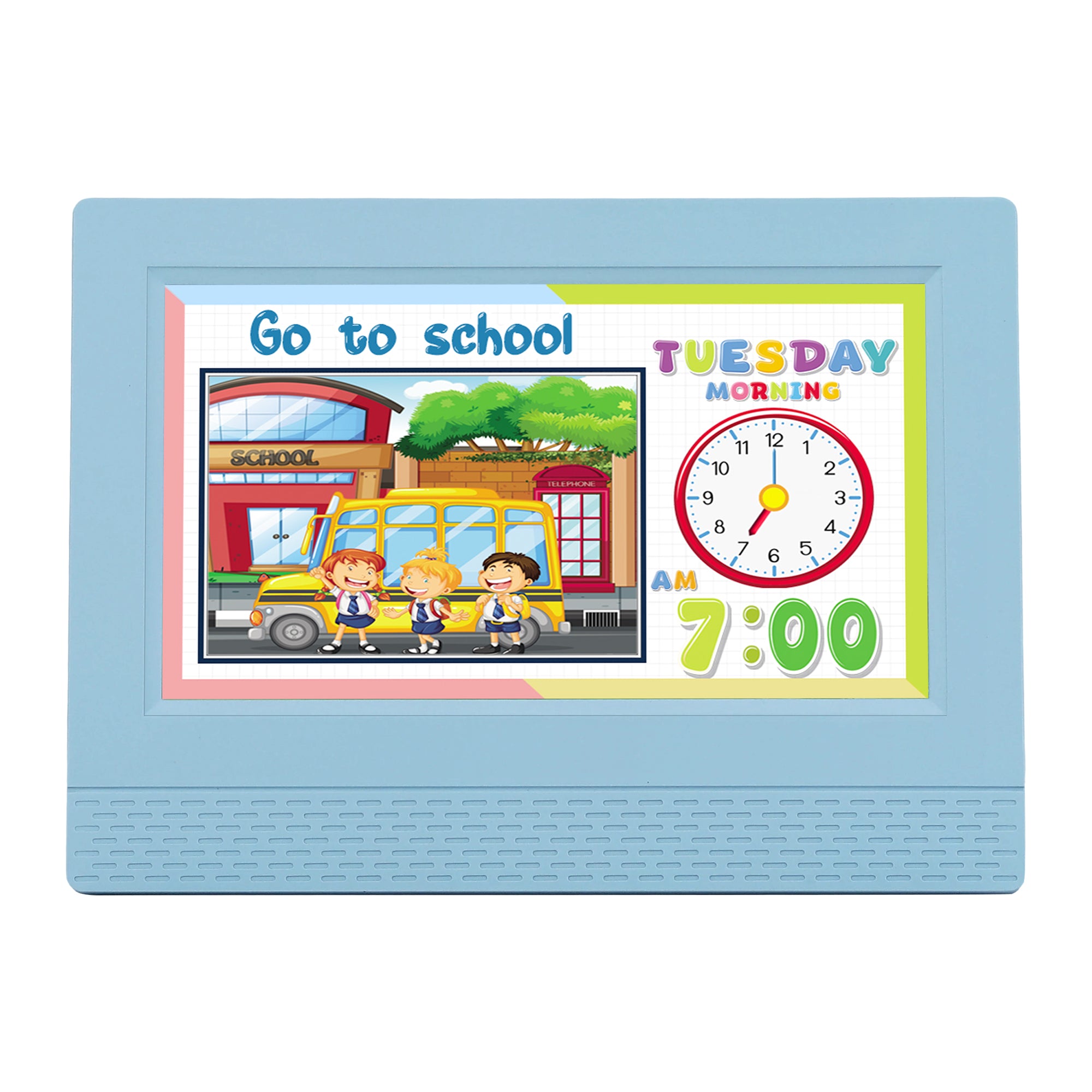 Artiss 7" Digital Day Clock Calendar Alarm LCD Children Sleep Trainer Clocks Blue Bedworld