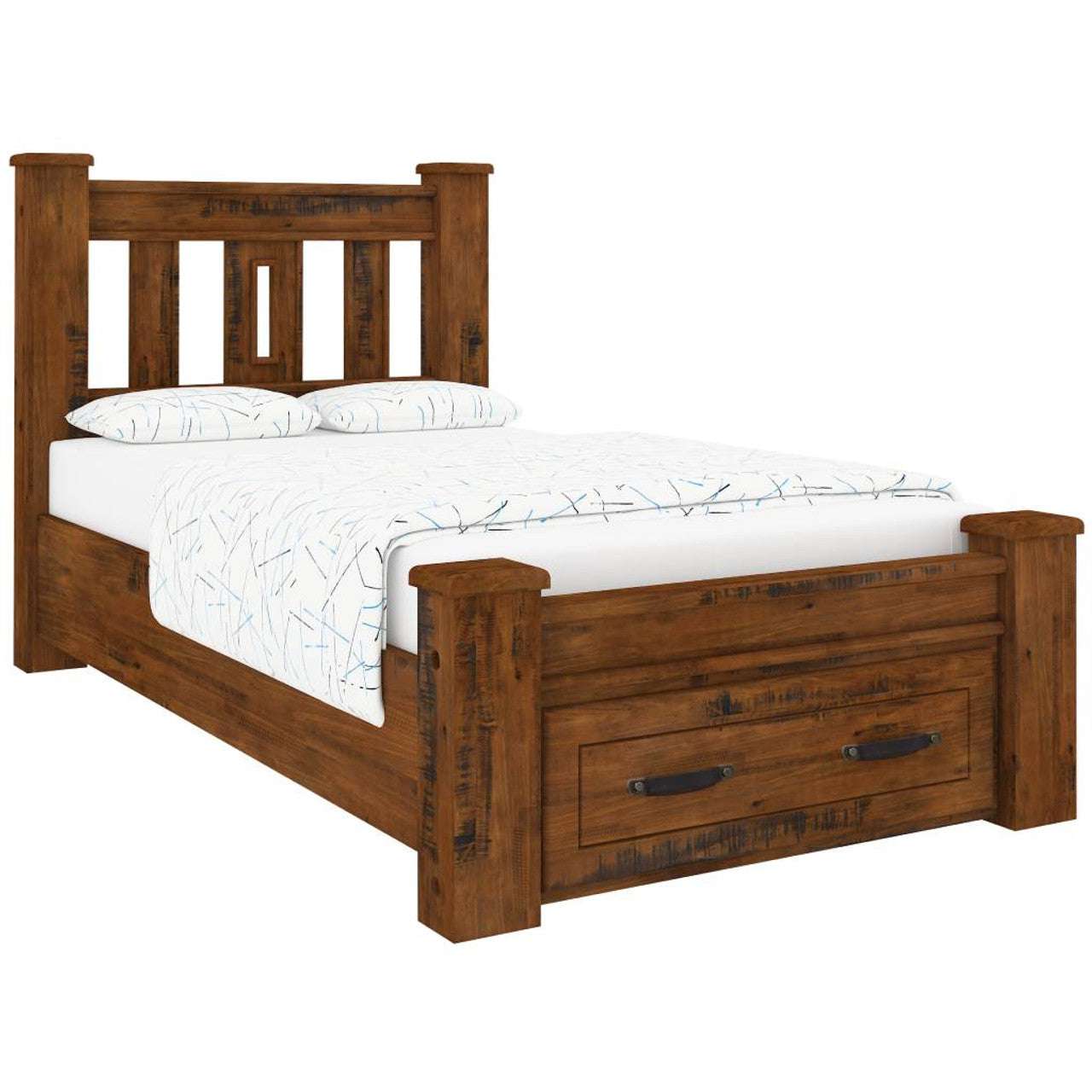 Derwent King Single Timber Bed with Storage Drawer