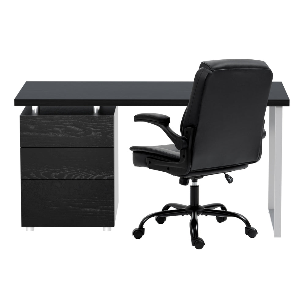 Artiss Computer Desk Executive Office Chairs Sets Black