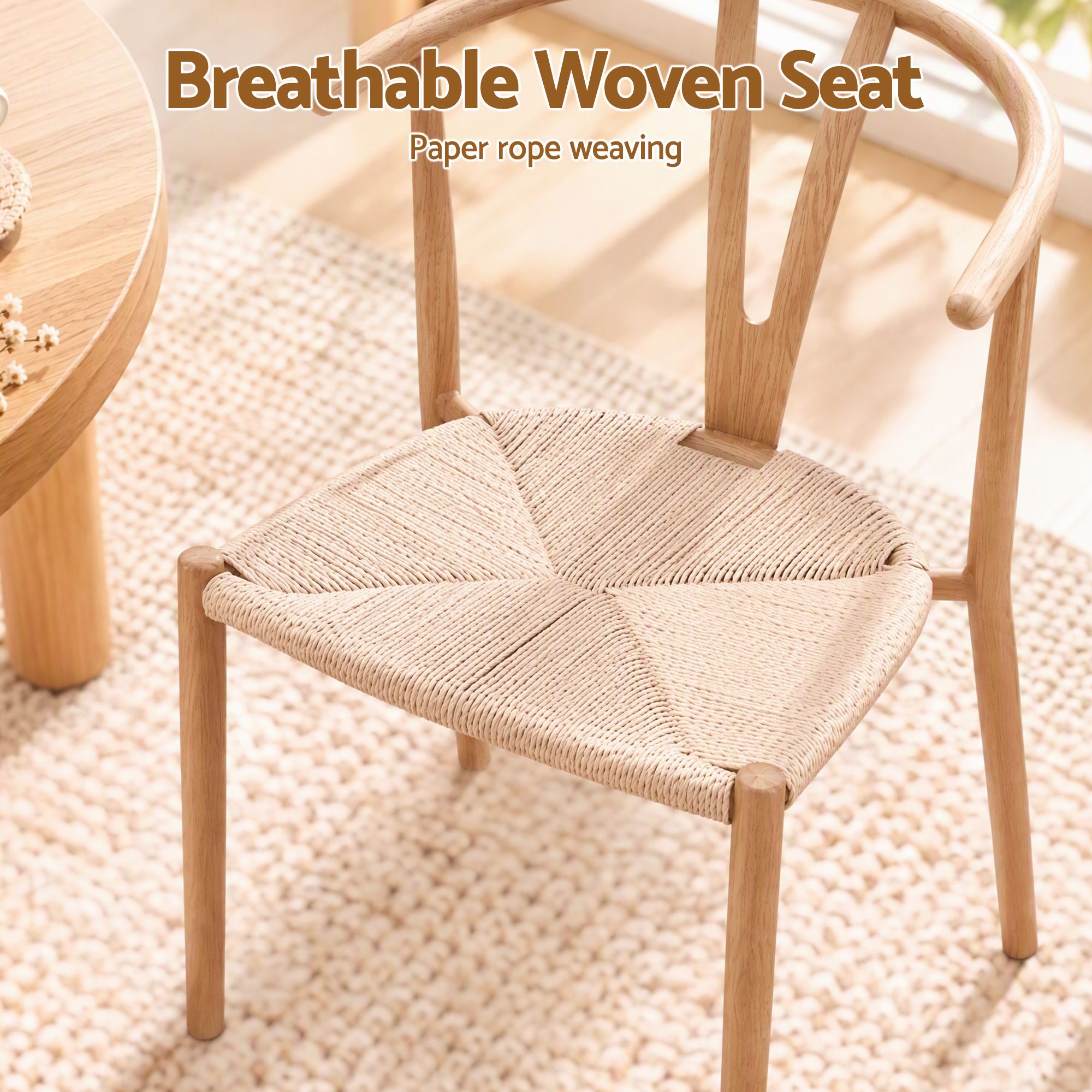 Artiss Dining Chairs Set of 4, Y-Back Leisure Accent Chair for Living Room & Balcony Woven Seat Bedworld