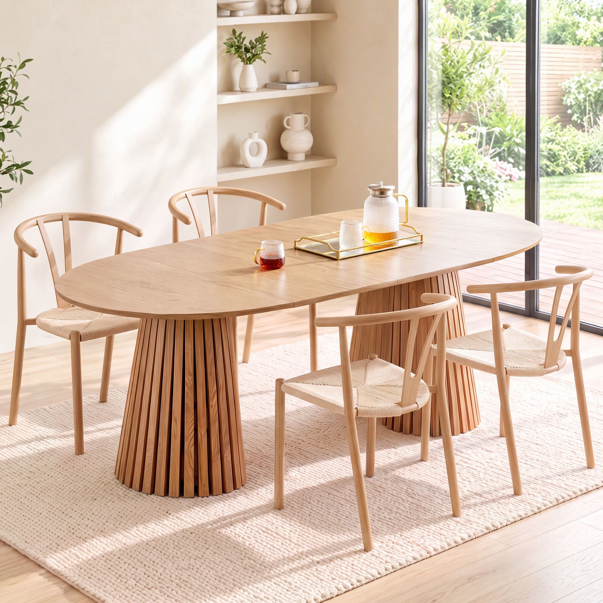 Artiss Dining Chairs Set of 4, Y-Back Leisure Accent Chair for Living Room & Balcony Woven Seat Bedworld
