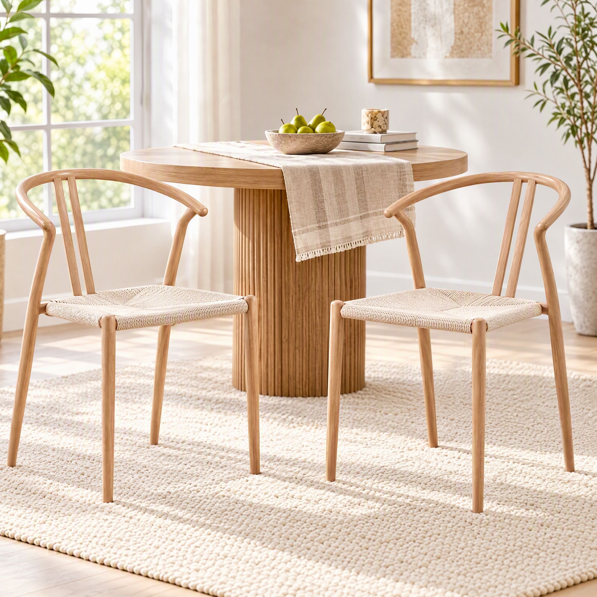 Artiss Dining Chairs Set of 2, Accent Chair for Living Room & Balcony Double Slat Back Bedworld