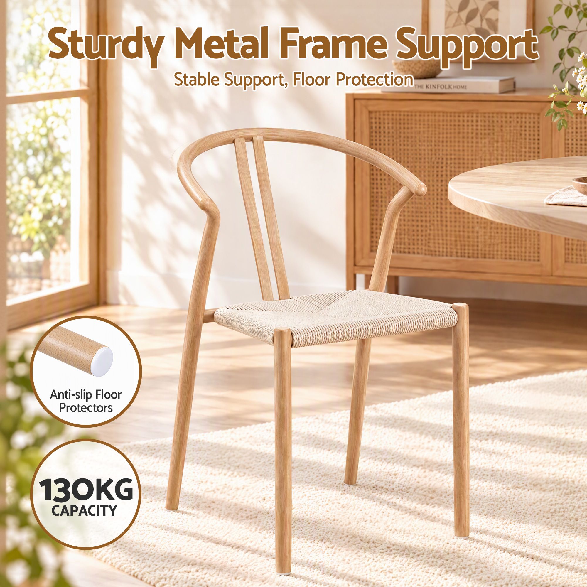 Artiss Dining Chairs Set of 2, Accent Chair for Living Room & Balcony Double Slat Back Bedworld