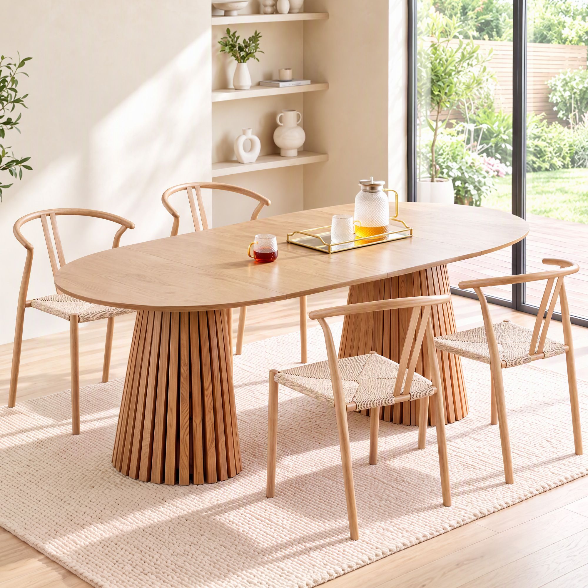 Artiss Dining Chairs Set of 2, Accent Chair for Living Room & Balcony Double Slat Back Bedworld
