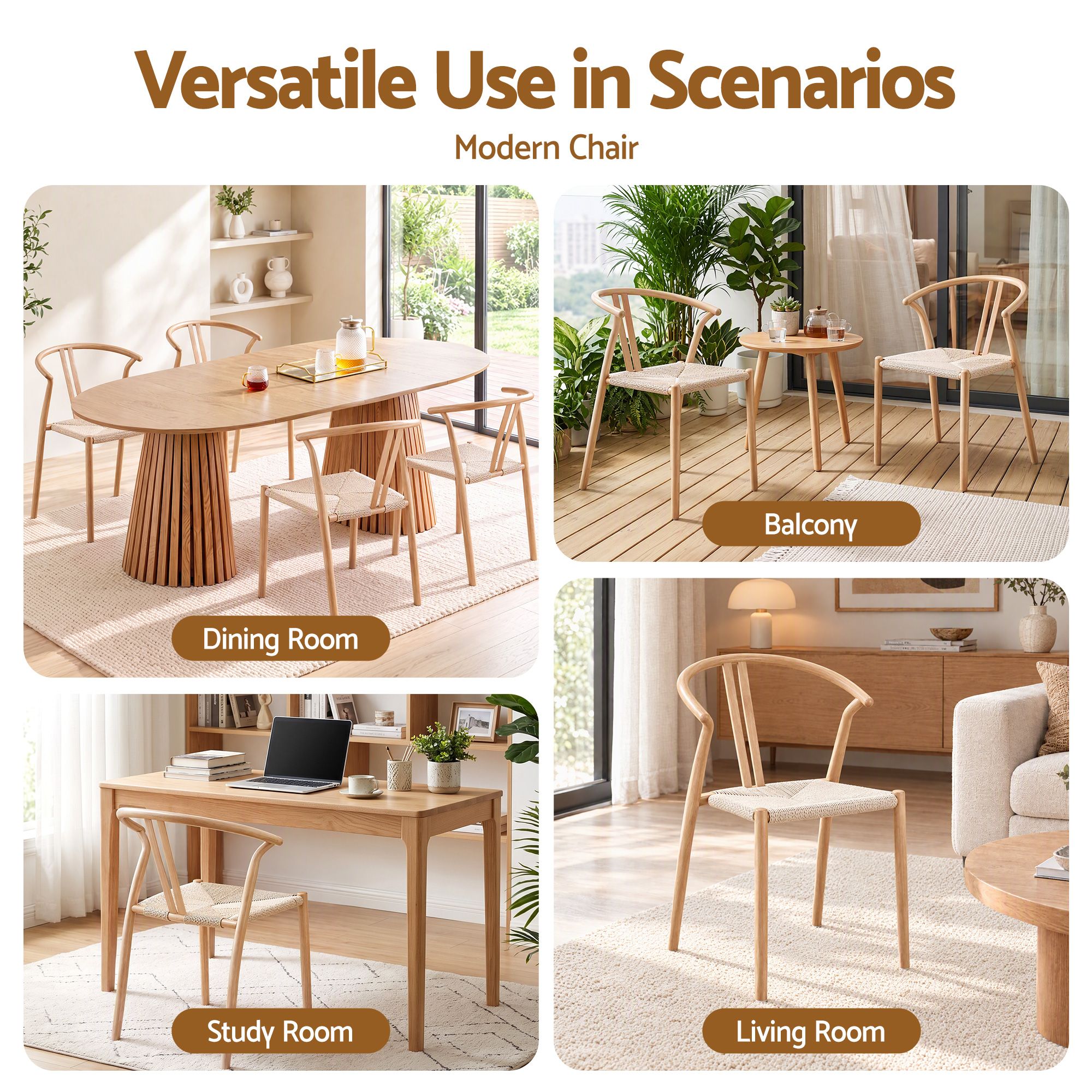 Artiss Dining Chairs Set of 2, Accent Chair for Living Room & Balcony Double Slat Back Bedworld