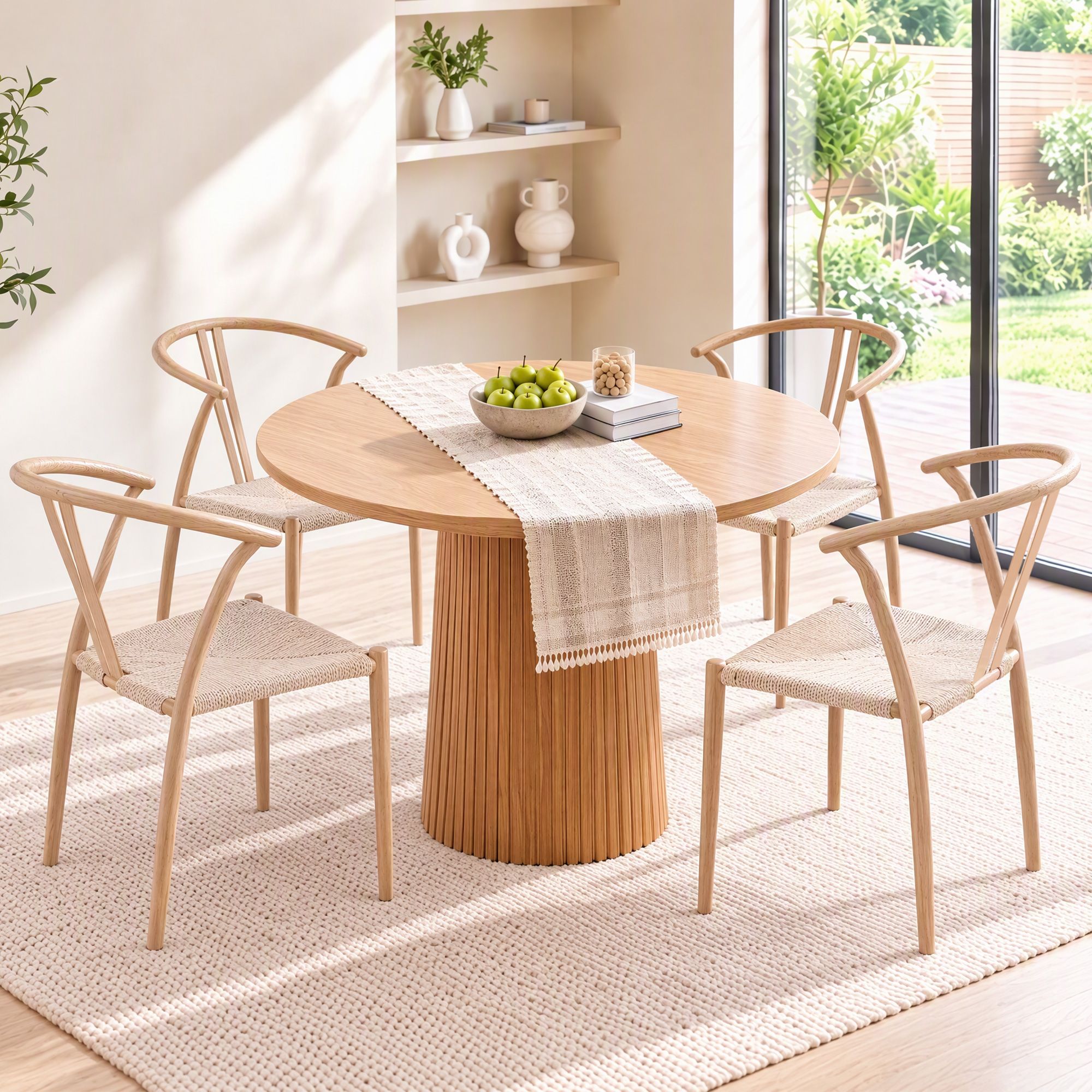 Artiss Dining Chairs Set of 4, Accent Chair for Living Room & Balcony Double Slat Back Bedworld