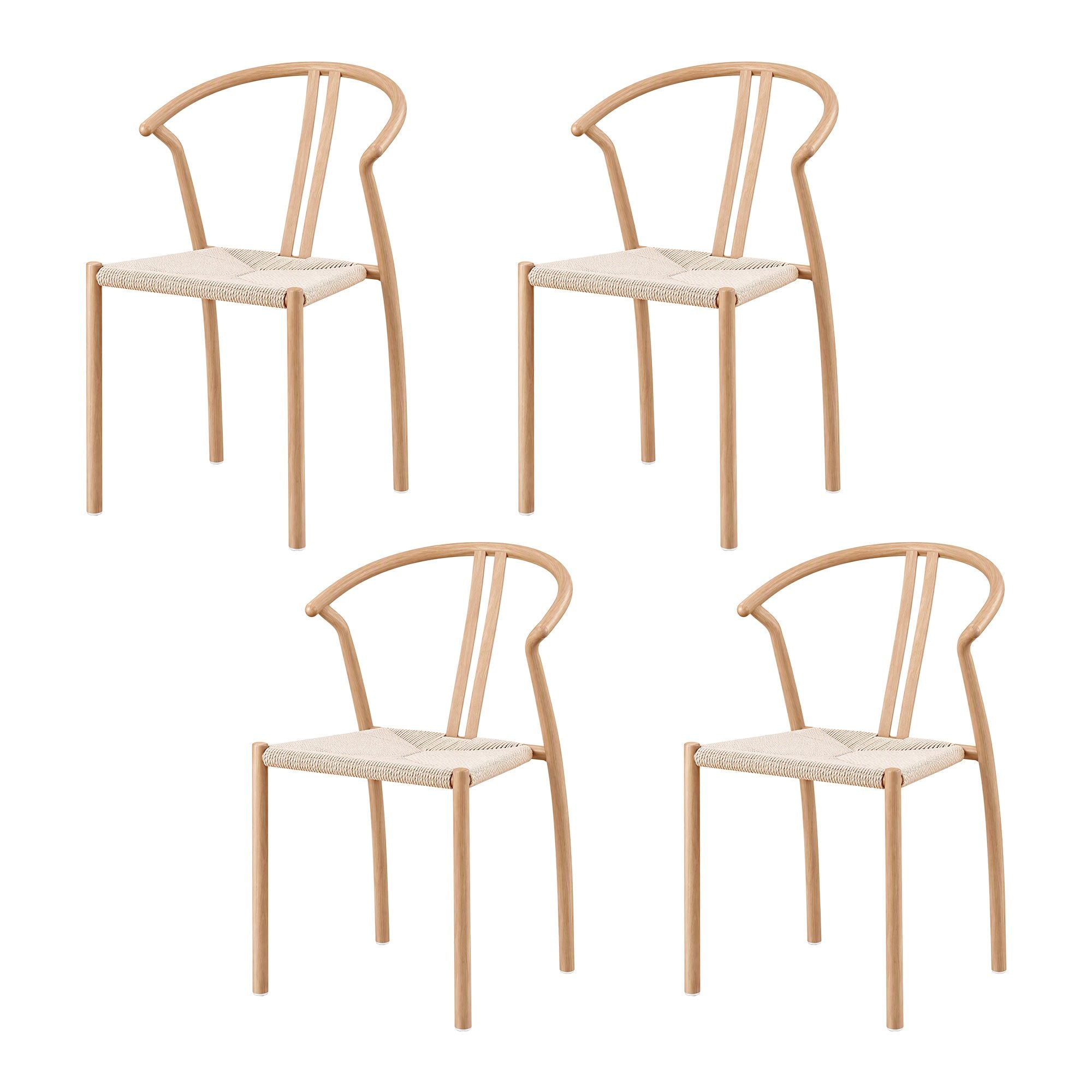Artiss Dining Chairs Set of 4, Accent Chair for Living Room & Balcony Double Slat Back Bedworld