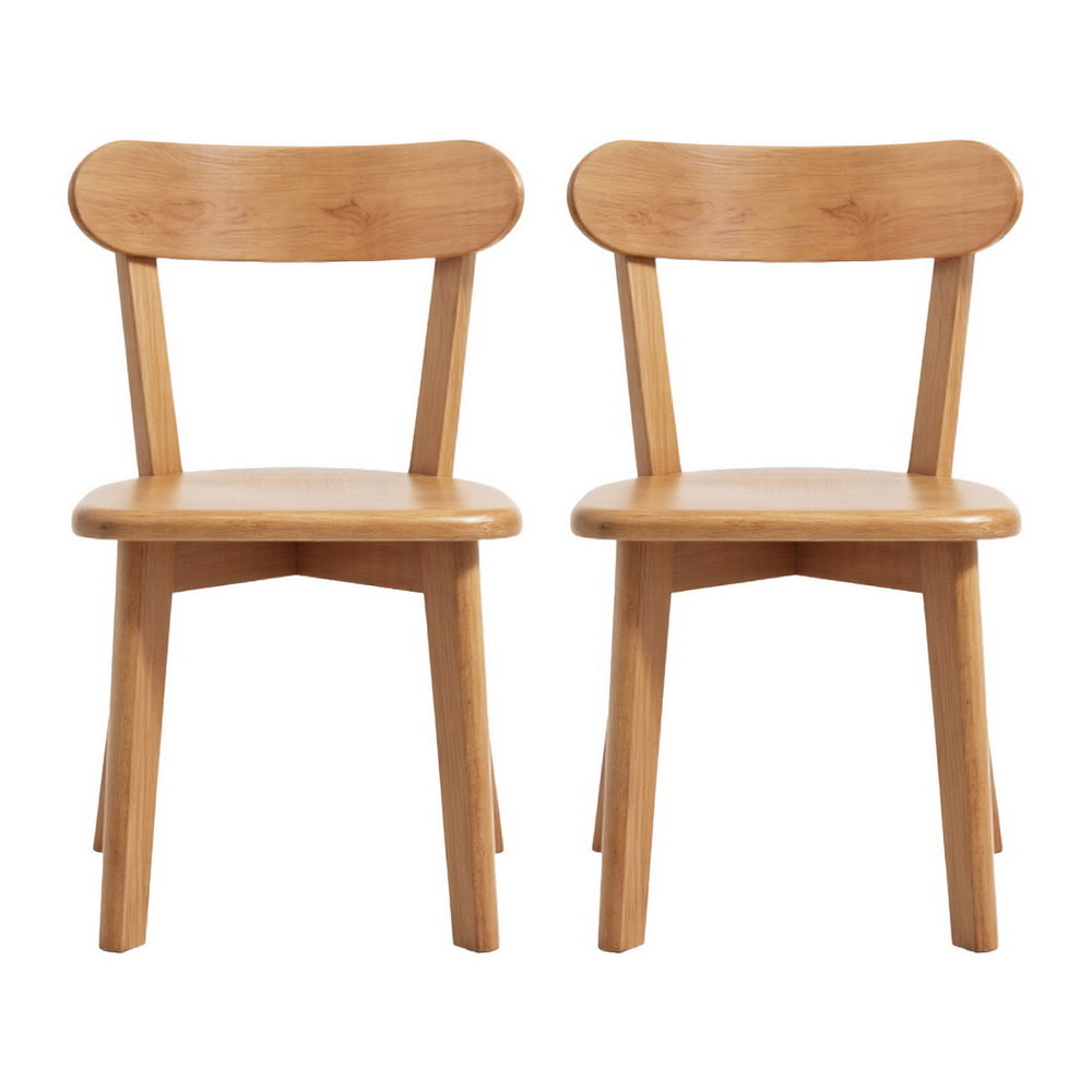 Artiss 2x Dining Chairs Wooden Kitchen Accent Chair Cafe Lounge Rubber Wood Bedworld
