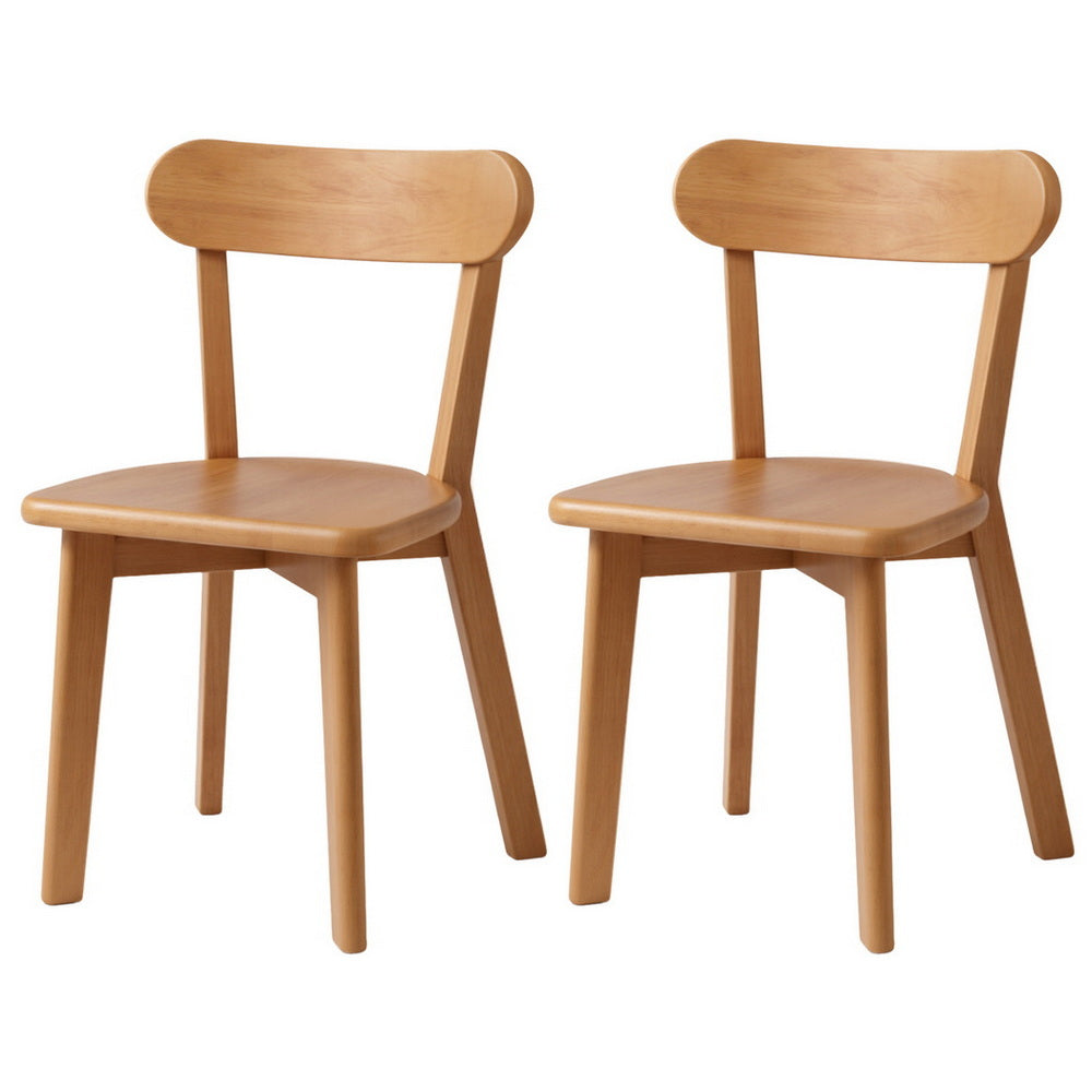 Artiss 2x Dining Chairs Wooden Kitchen Accent Chair Cafe Lounge Rubber Wood Bedworld