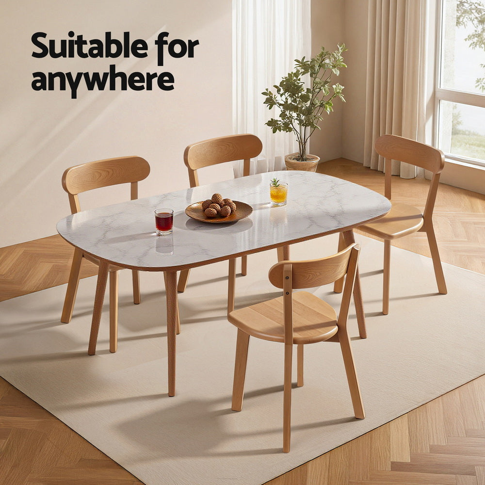 Artiss 2x Dining Chairs Wooden Kitchen Accent Chair Cafe Lounge Rubber Wood Bedworld