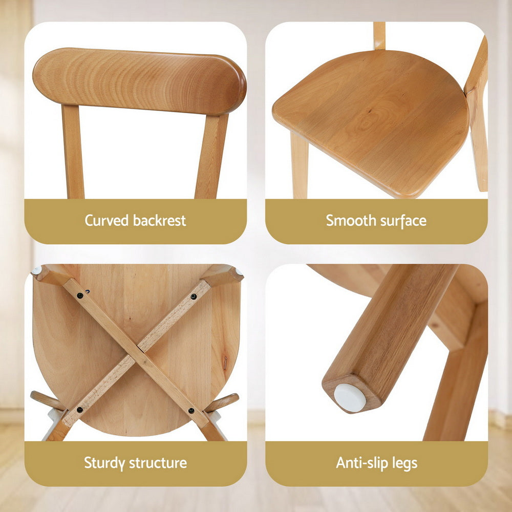 Artiss 2x Dining Chairs Wooden Kitchen Accent Chair Cafe Lounge Rubber Wood Bedworld