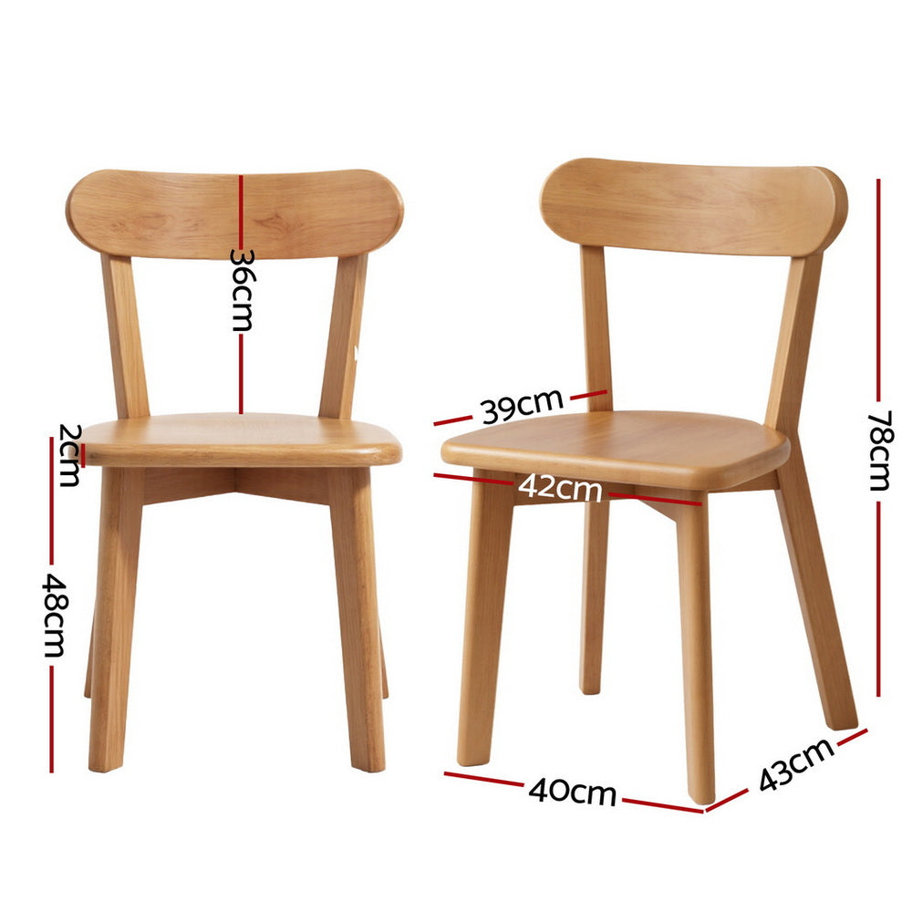 Artiss 4x Dining Chairs Wooden Kitchen Accent Chair Cafe Lounge Rubber Wood Bedworld