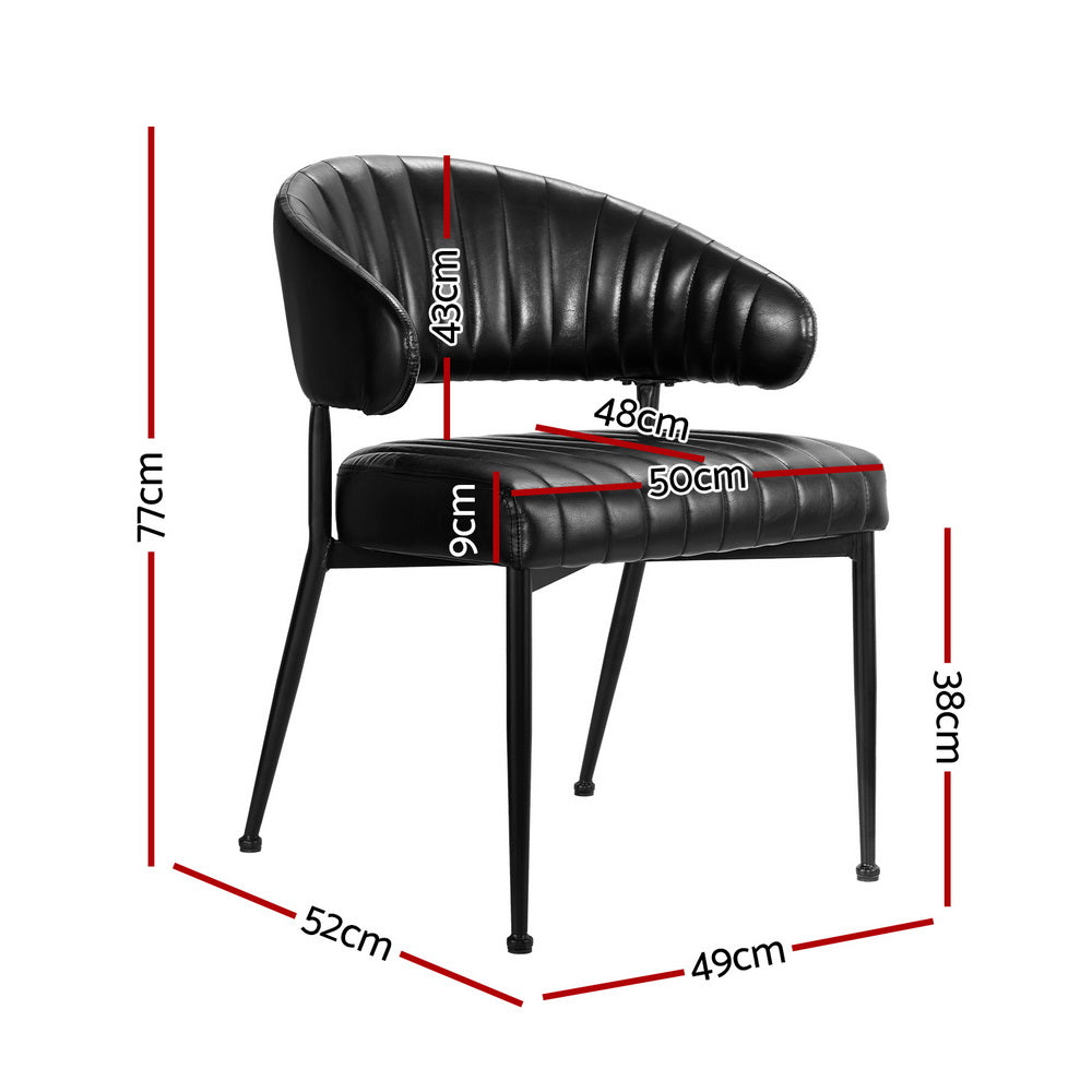 Artiss Dining Chairs Set of 4 Leather Hollow Armchair Black Bedworld