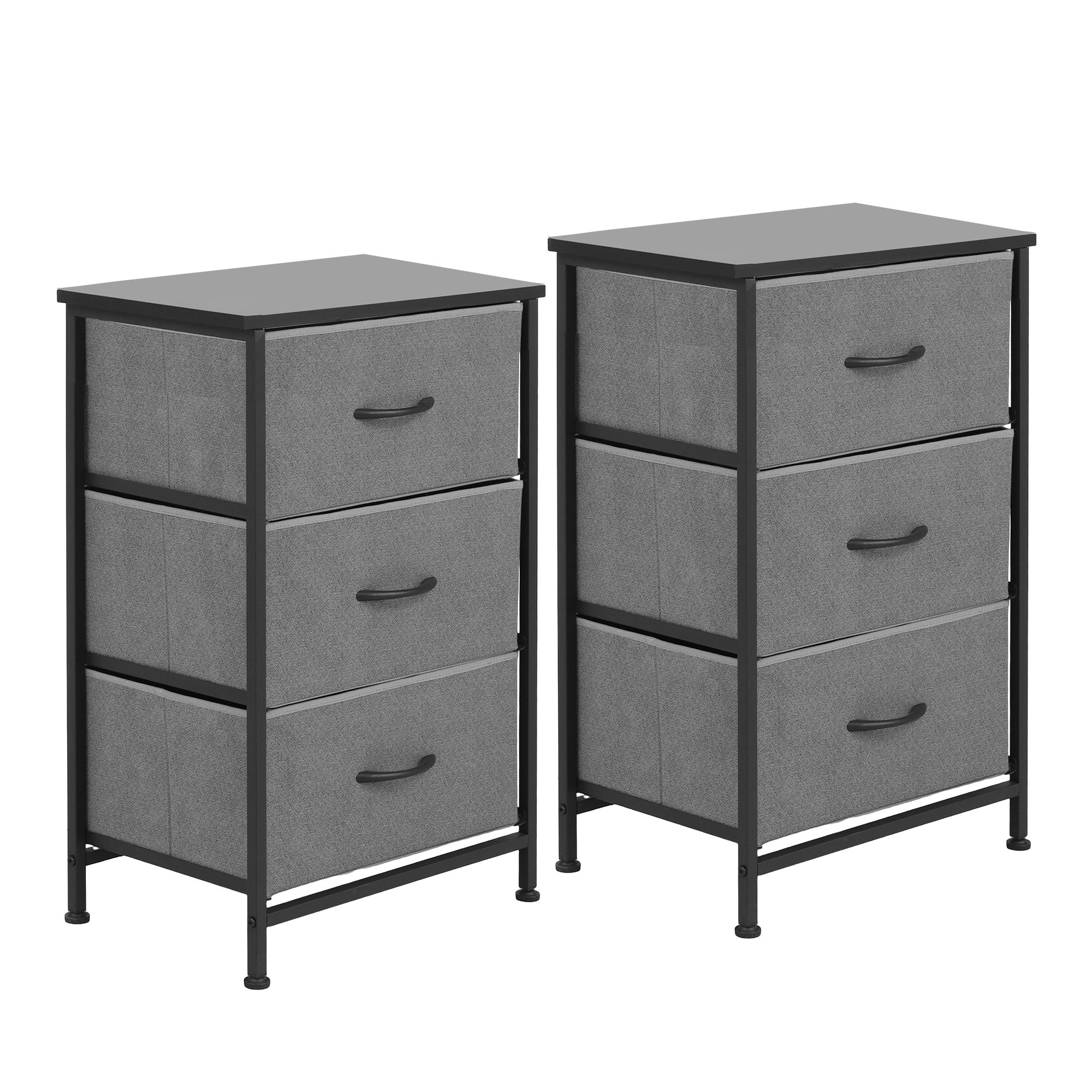 Artiss Set of 2 Chest of 3 Drawers Storage Dresser Tallboy Grey Bedworld