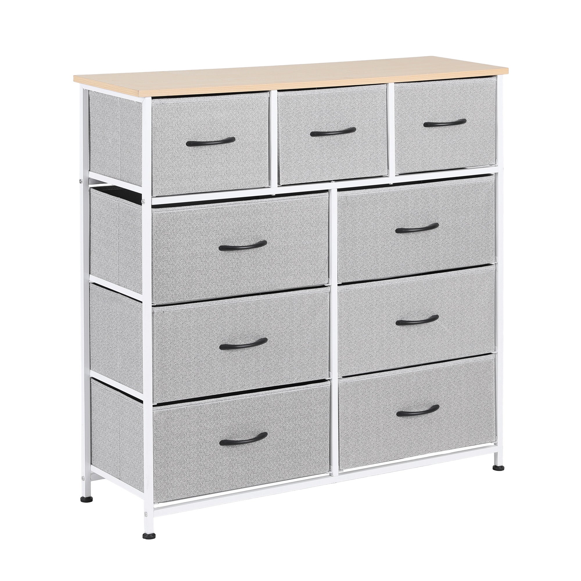 Artiss Chest of 9 Drawers Storage Dresser Tallboy Light Grey Bedworld
