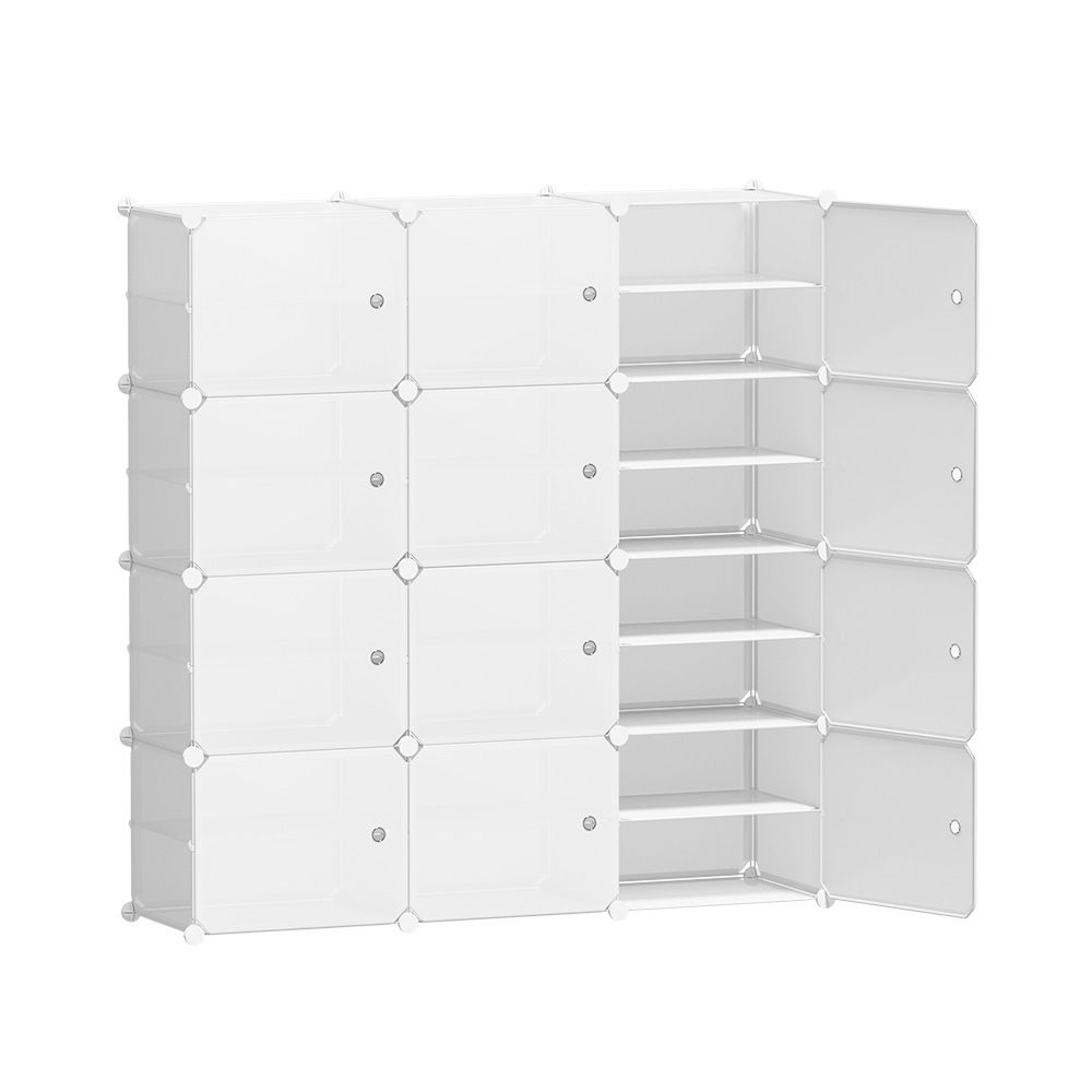 Artiss Shoe Rack DIY 12 Storage Cube Stackable White Bedworld