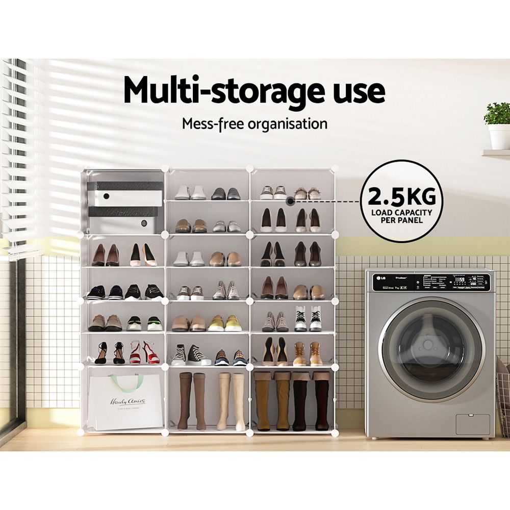 Artiss Shoe Rack DIY 12 Storage Cube Stackable White Bedworld