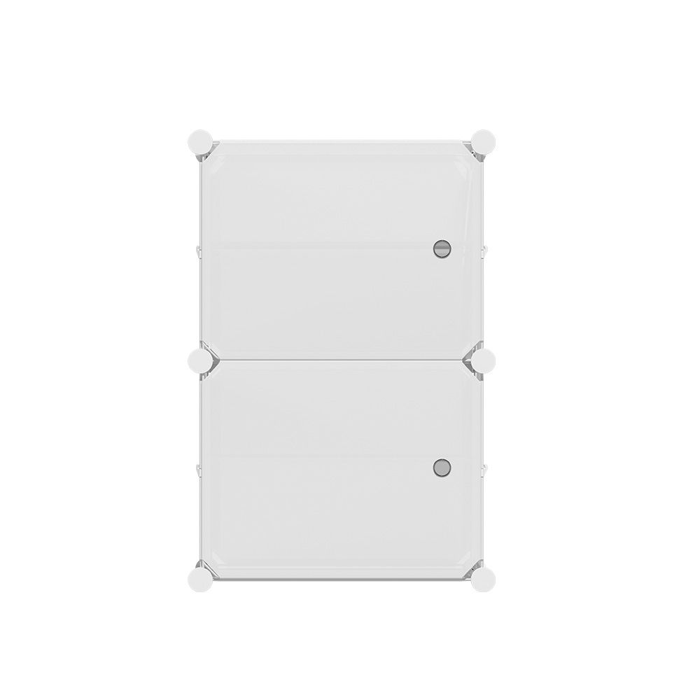Artiss Shoe Rack DIY Set of 2 Storage Cube Stackable White Bedworld