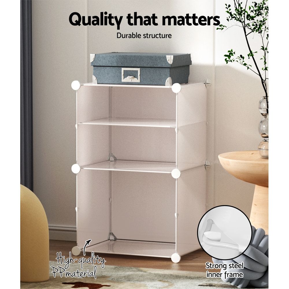 Artiss Shoe Rack DIY Set of 2 Storage Cube Stackable White Bedworld