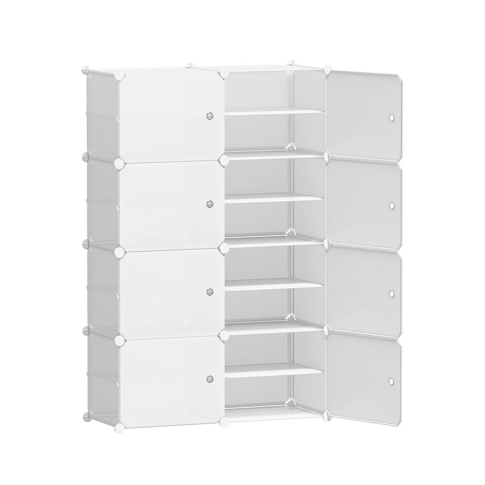 Artiss Shoe Box DIY Set of 8 Storage Cube Stackable White Bedworld
