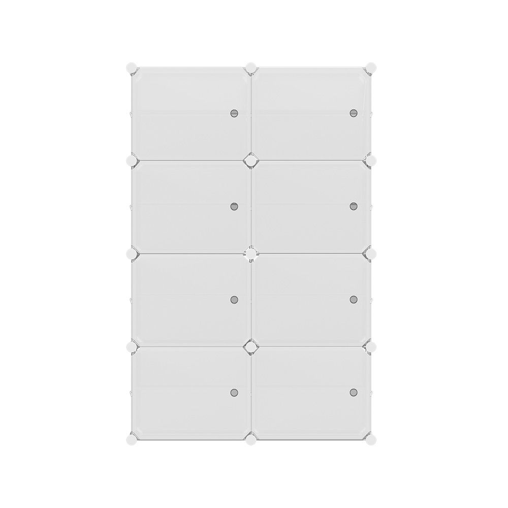 Artiss Shoe Box DIY Set of 8 Storage Cube Stackable White Bedworld