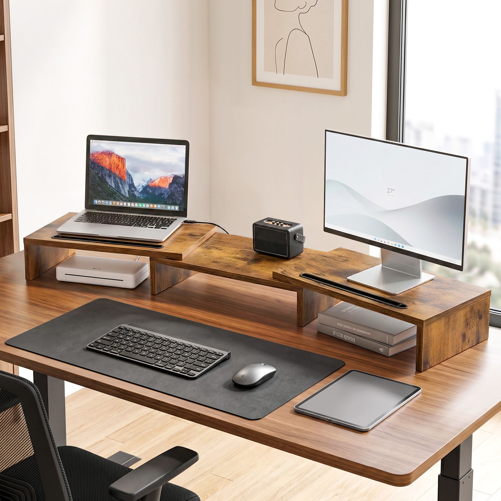 Artiss Dual Monitor Stand Riser Bedworld