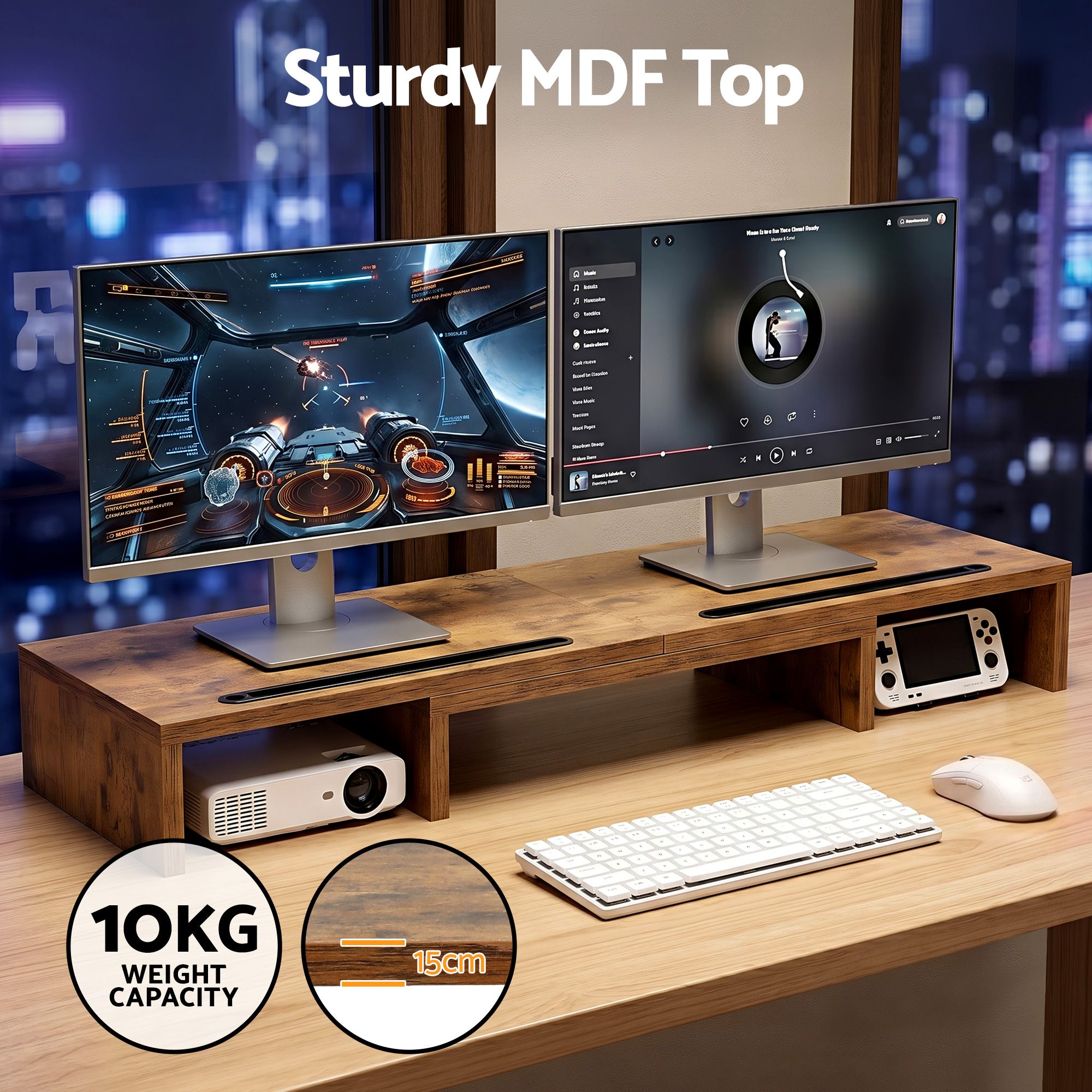 Artiss Dual Monitor Stand Riser Bedworld