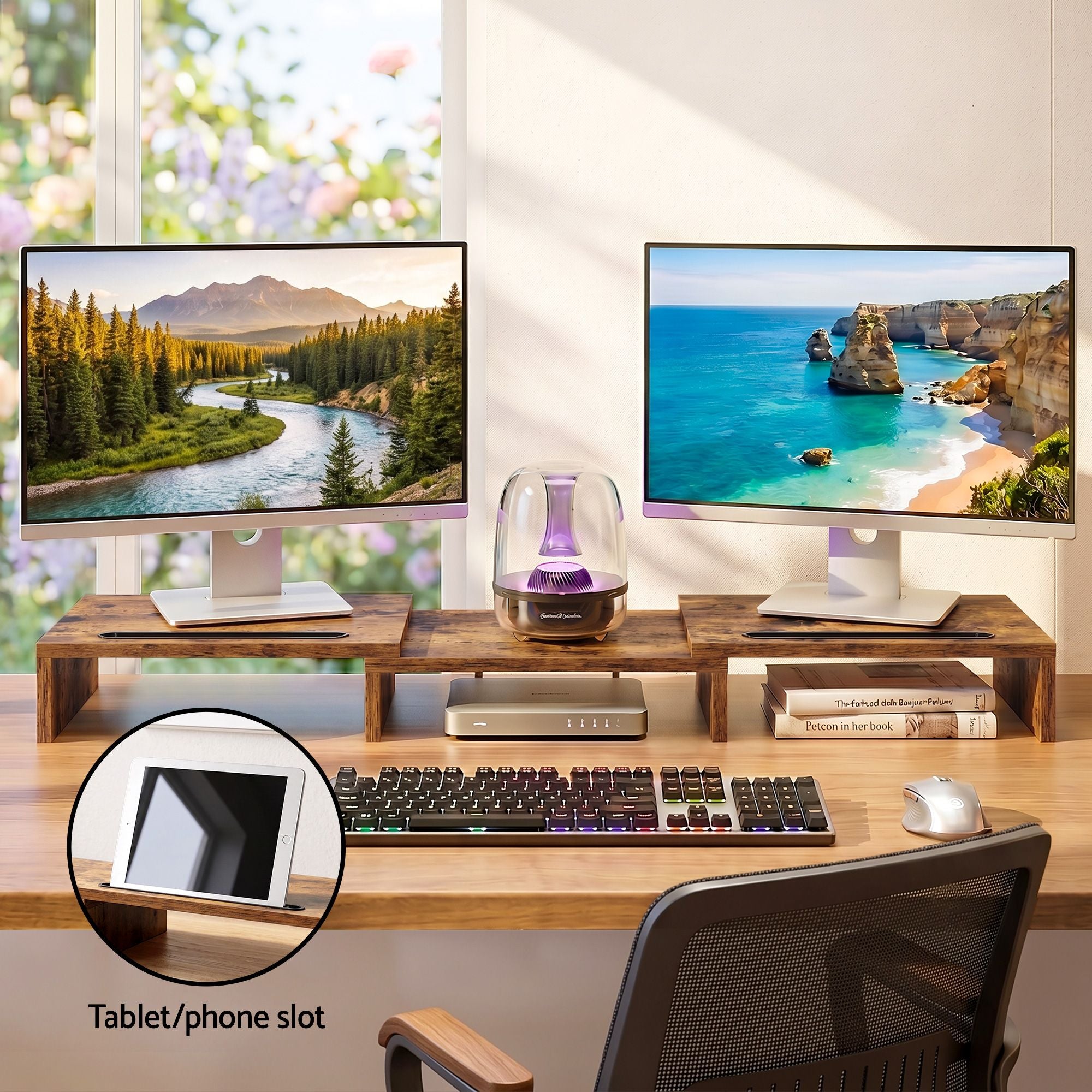 Artiss Dual Monitor Stand Riser Bedworld