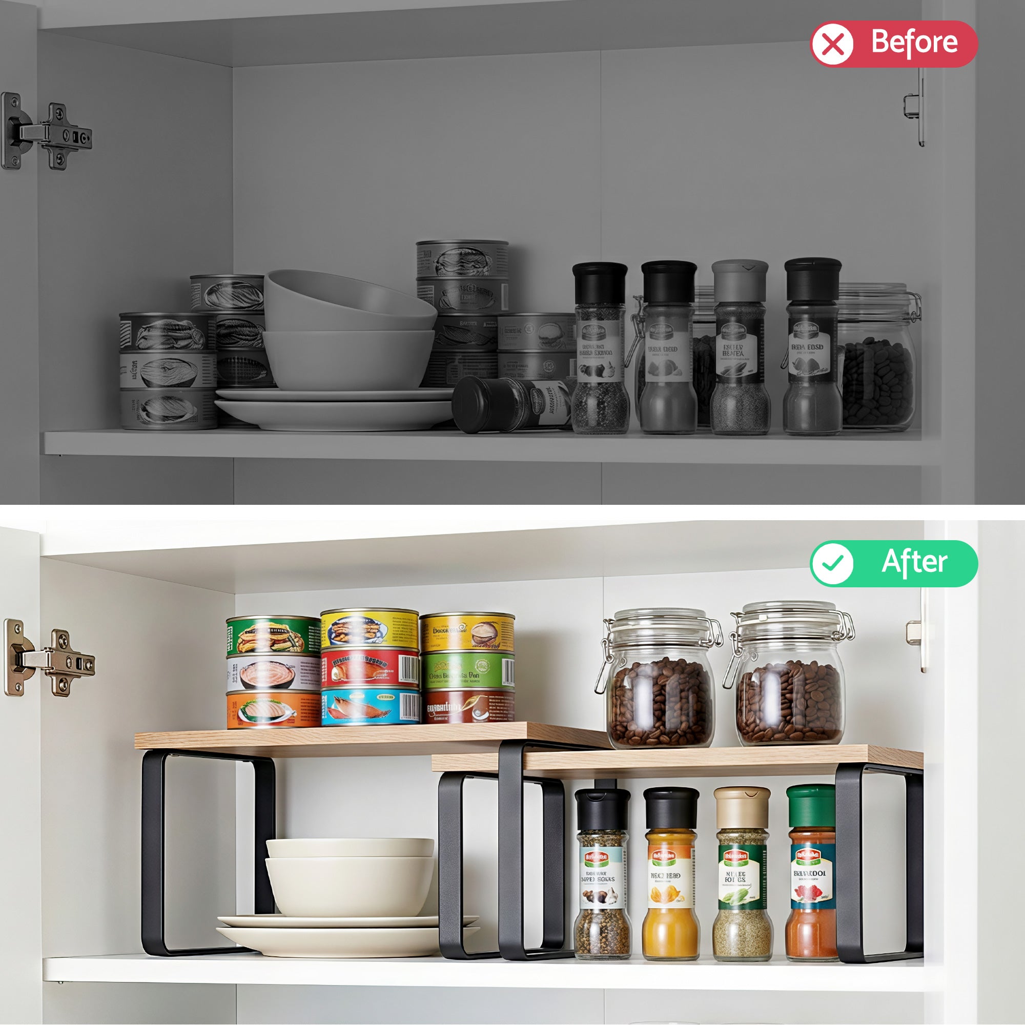 Cefito Kitchen Storage Shelves Rack Cupboard Cabinet Organiser Set of 2