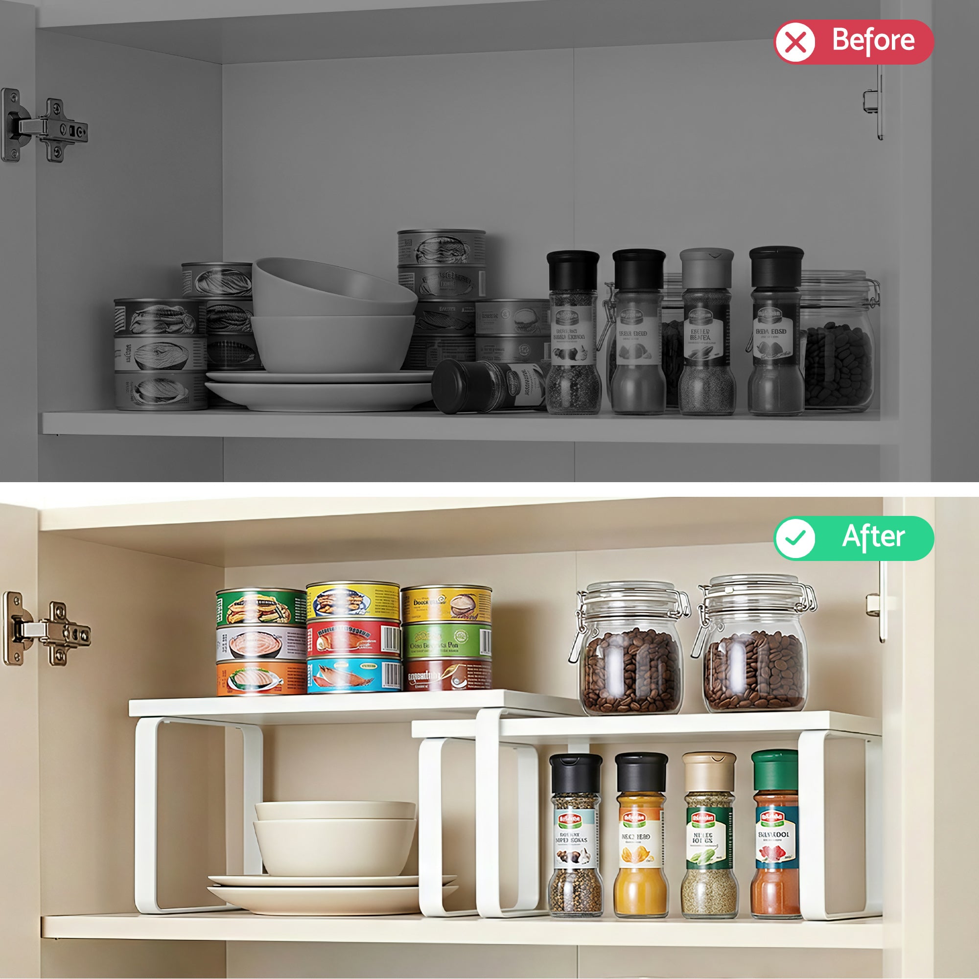 Cefito Kitchen Storage Shelves Rack Cupboard Cabinet Organiser Set of 2