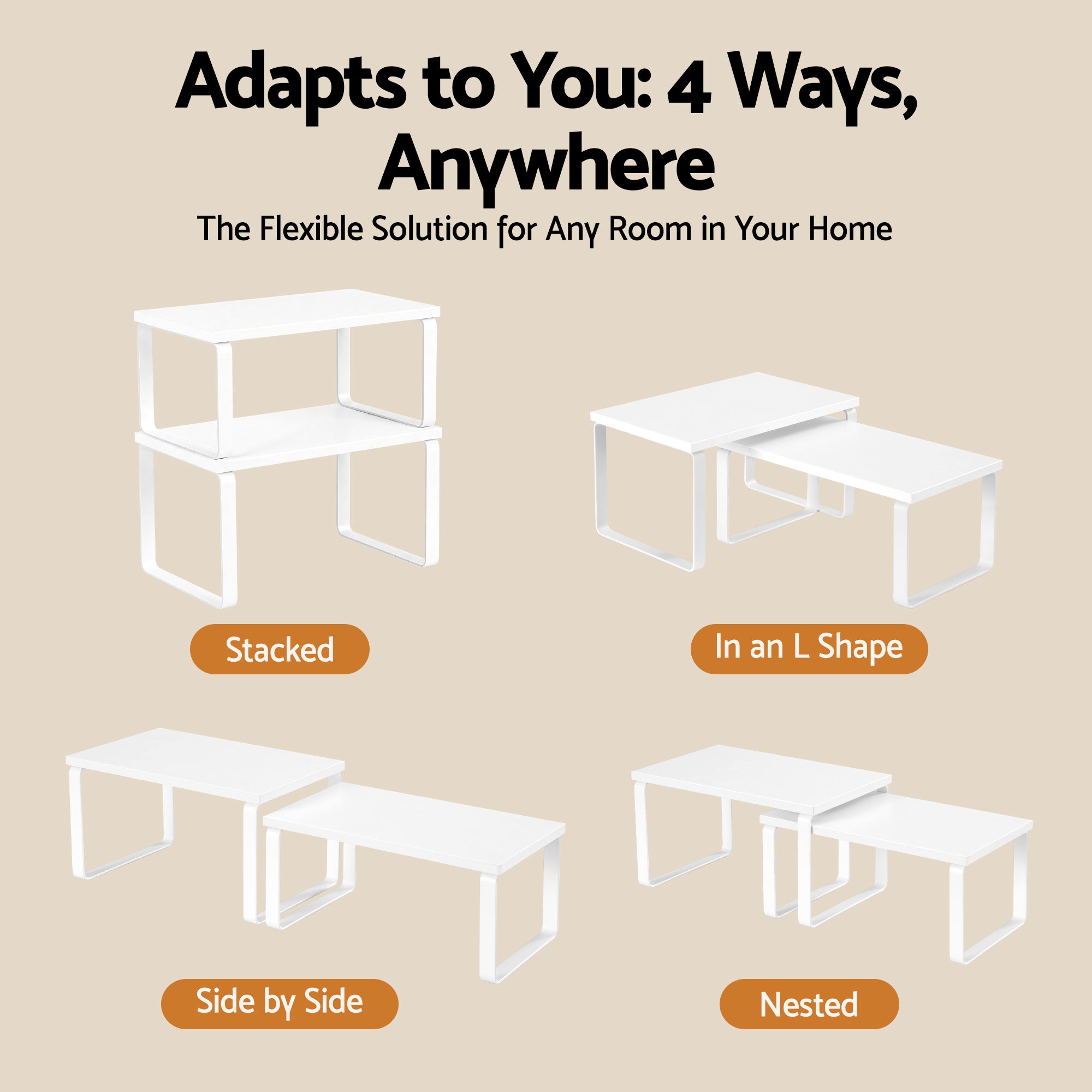 Cefito Kitchen Storage Shelves Rack Cupboard Cabinet Organiser Set of 2