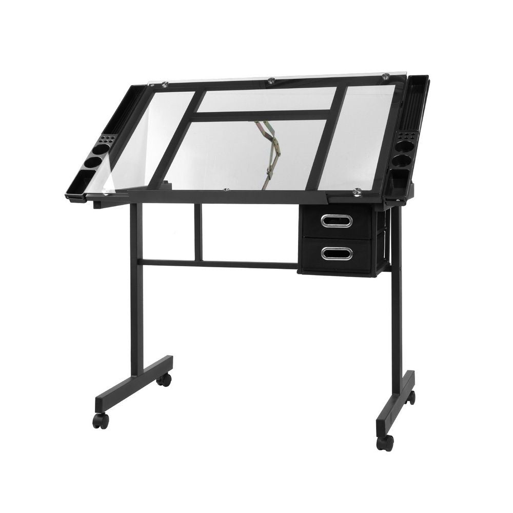 Artiss Drawing Desk Drafting Table Black Bedworld